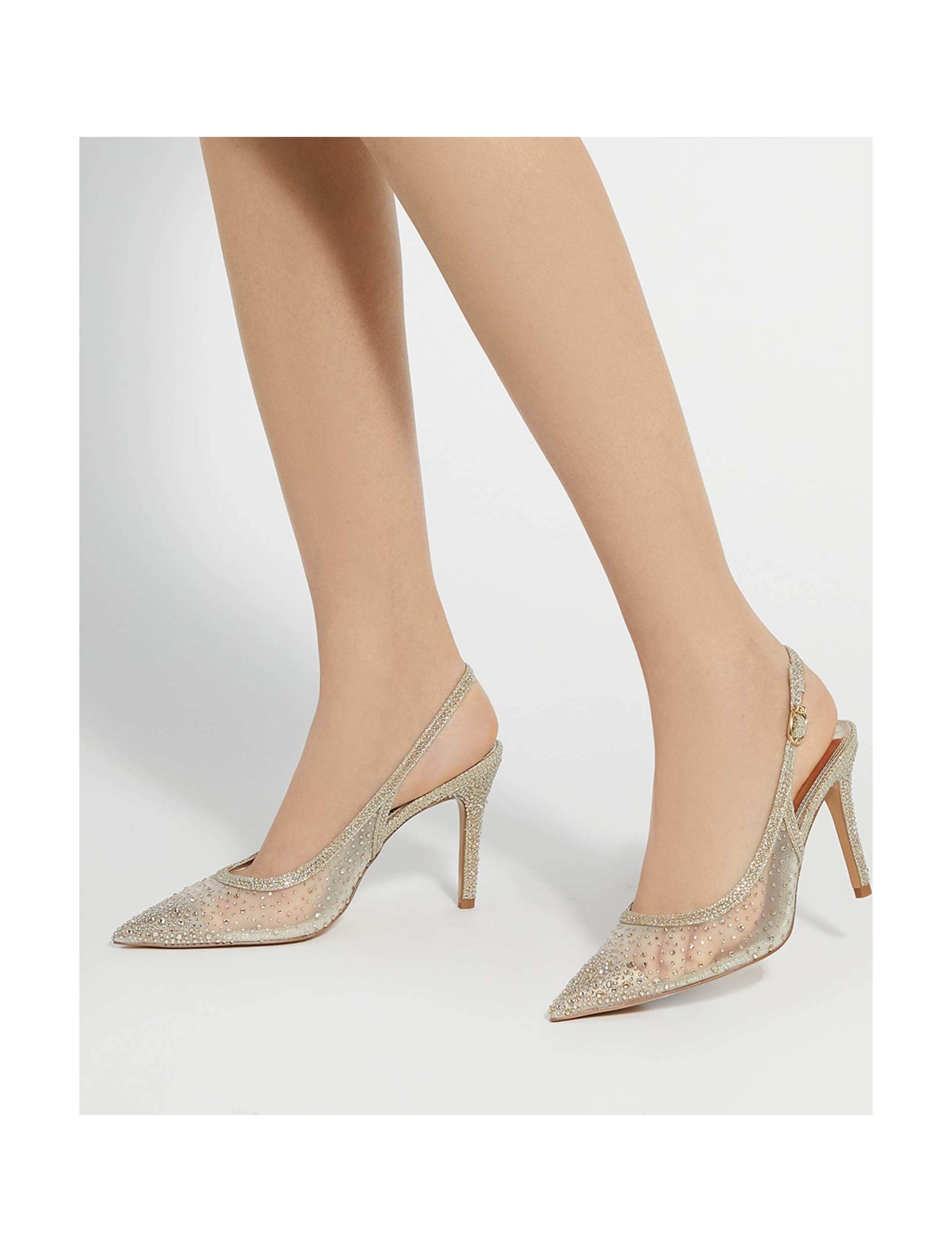 Embellished Ankle Strap Slingback Court Shoes 2 of 6
