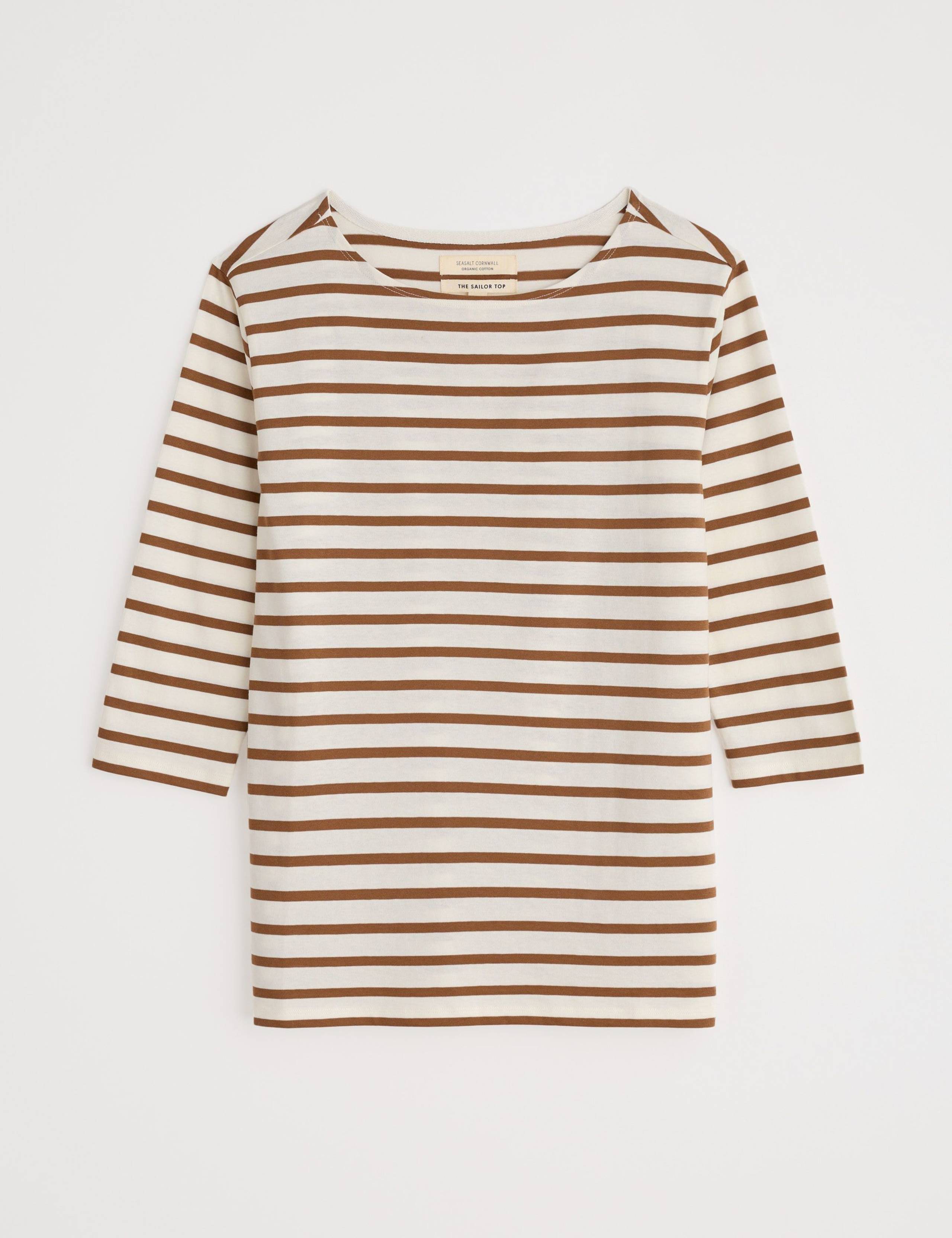 Pure Cotton Striped Relaxed 3/4 Sleeve Top 2 of 2