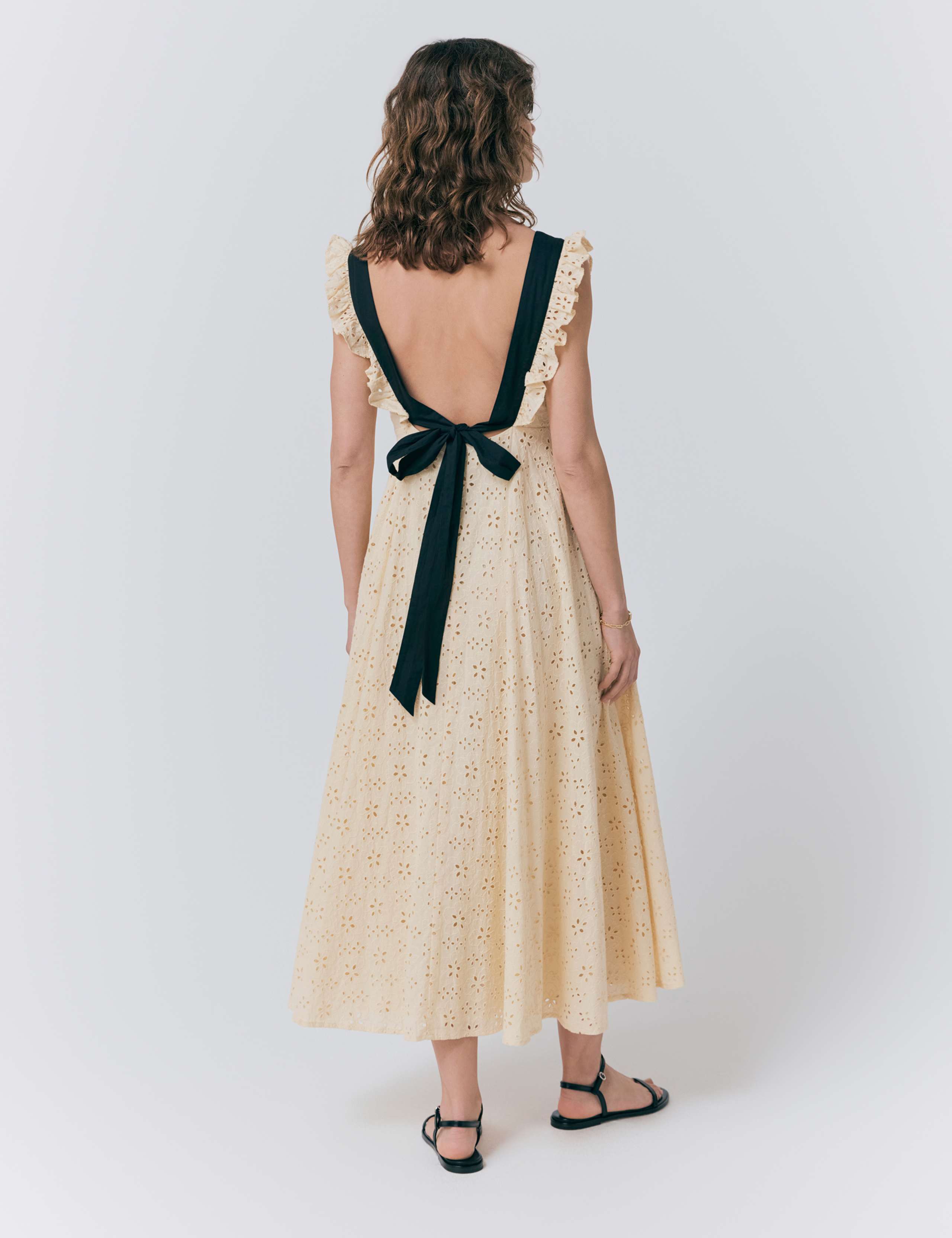 Pure Cotton Broderie Midaxi Skater Dress 2 of 5