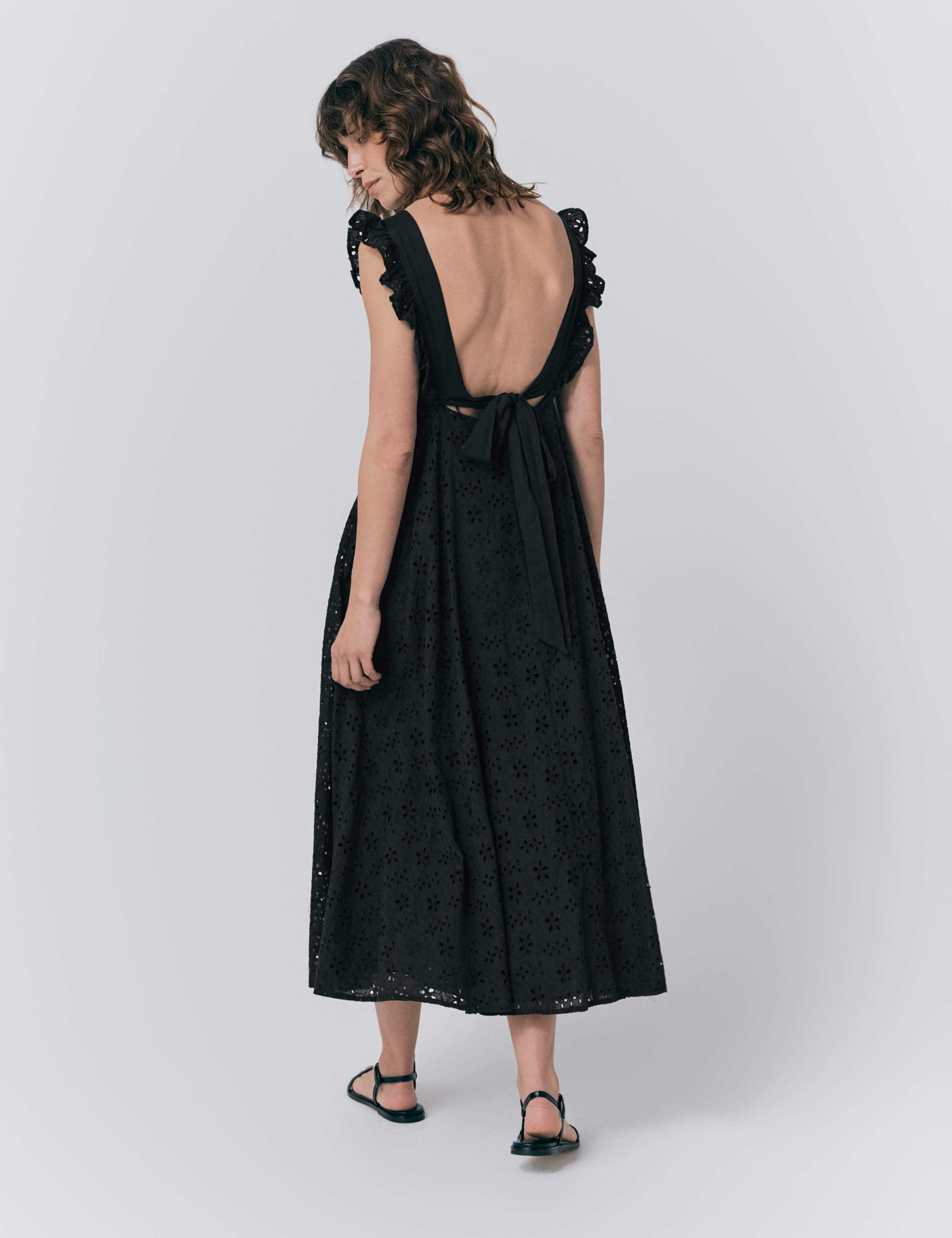 Pure Cotton Broderie Midaxi Skater Dress 2 of 5