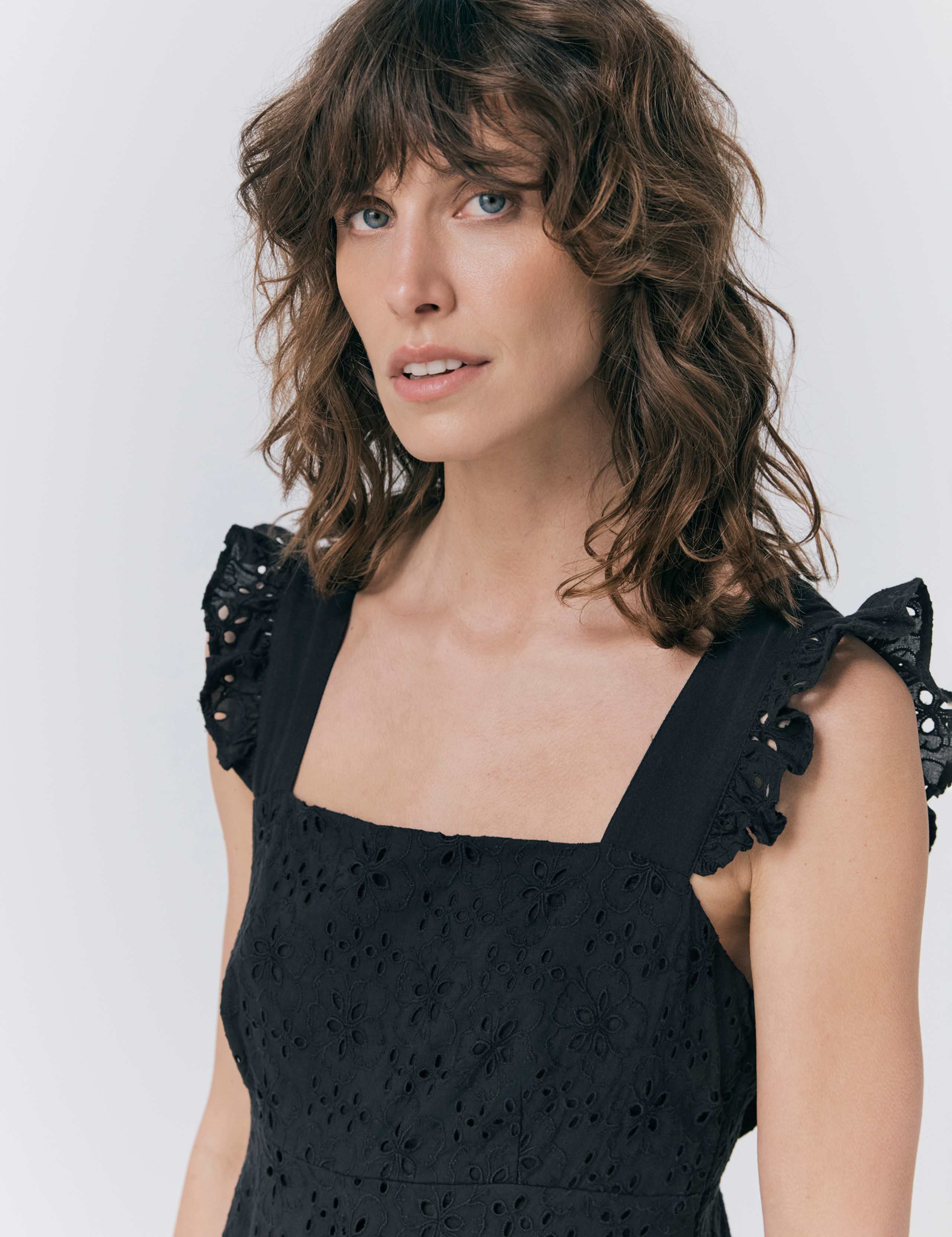 Pure Cotton Broderie Midaxi Skater Dress 5 of 5