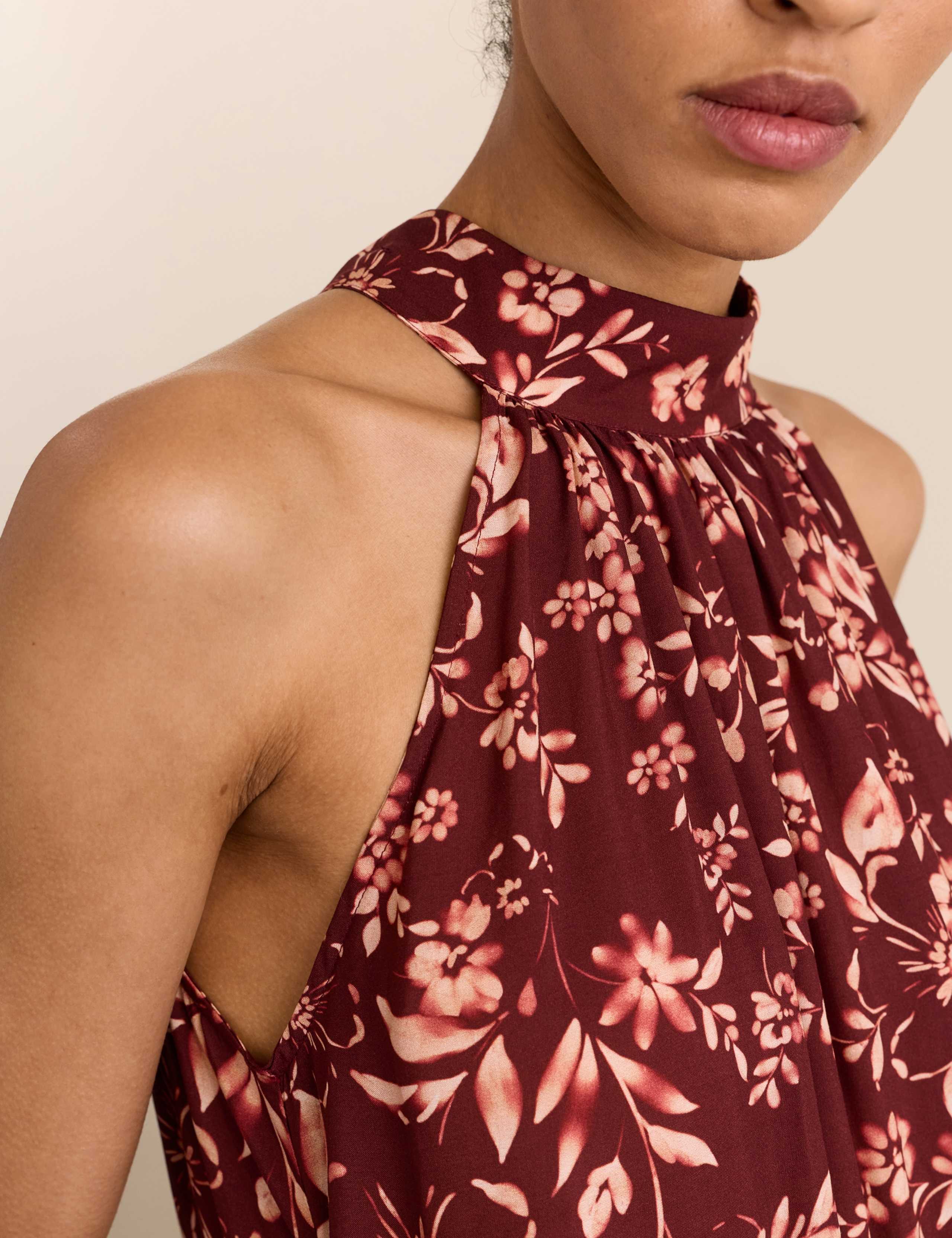Printed Halter Neck Maxi Tiered Dress 5 of 6
