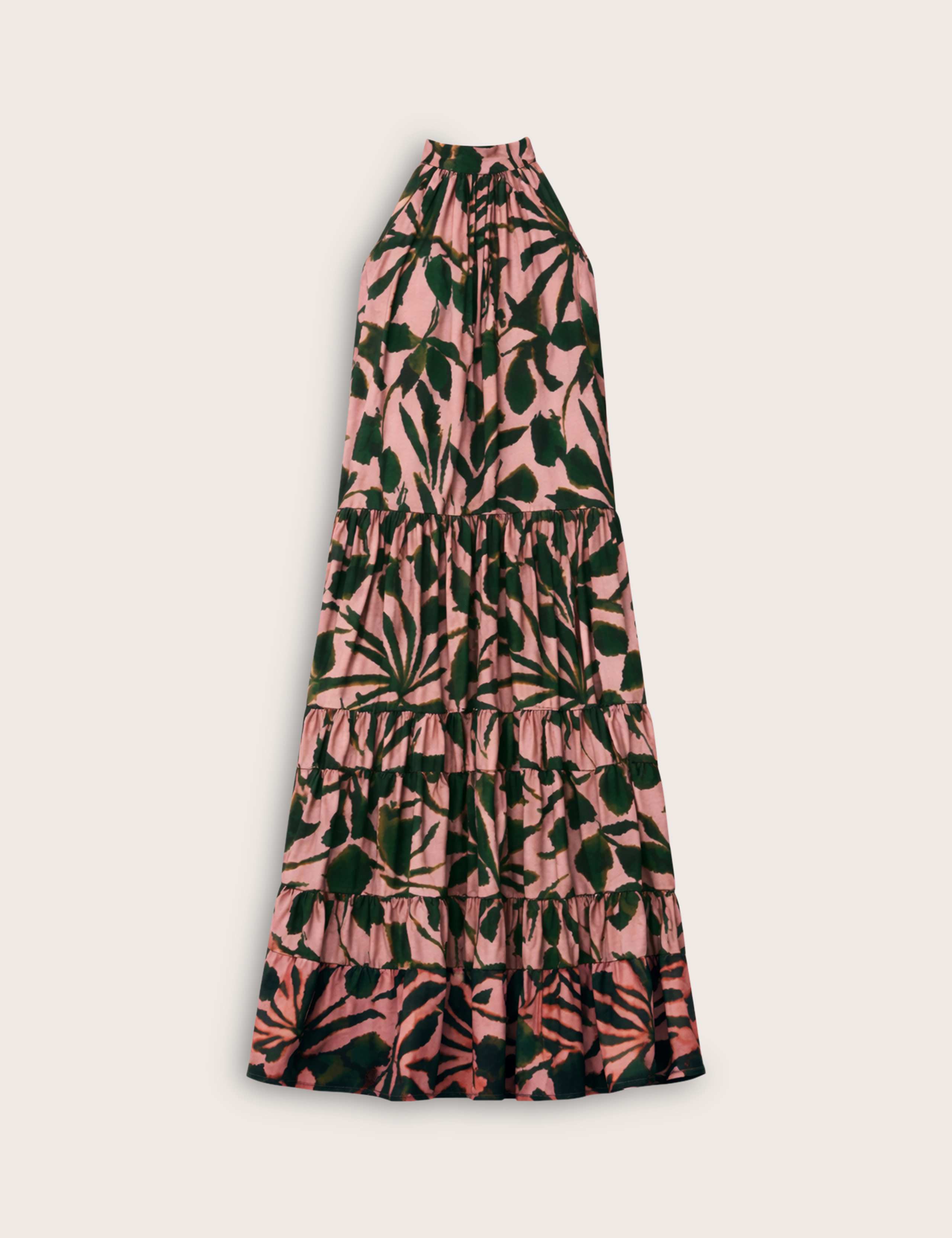 Printed Halter Neck Maxi Tiered Dress 2 of 6
