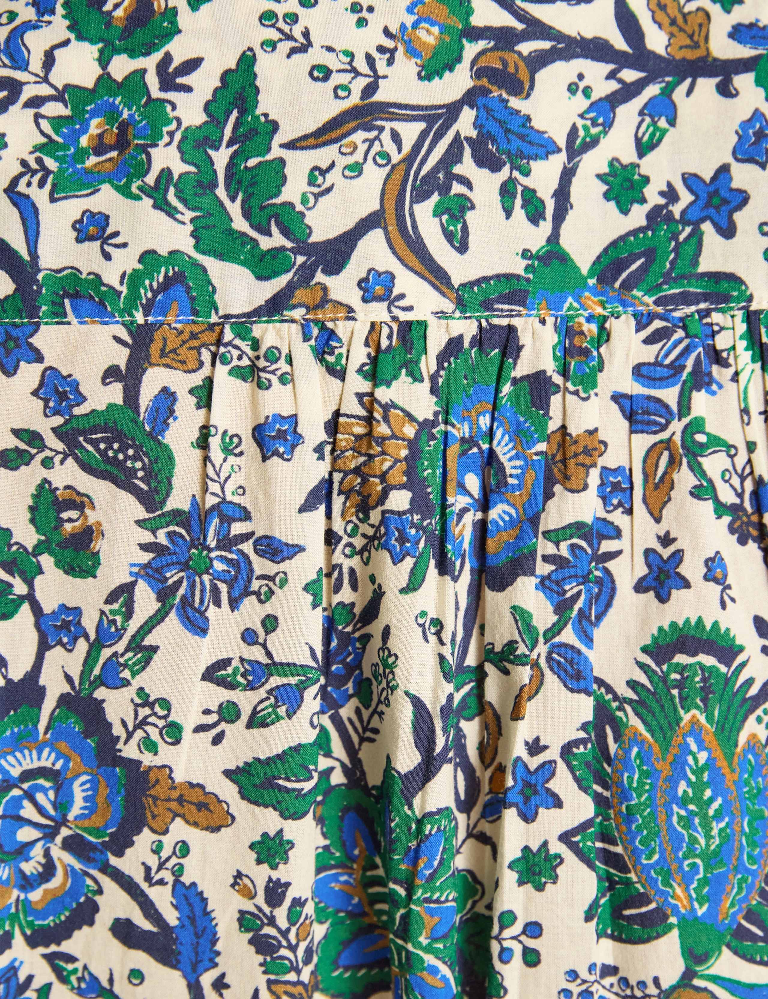 Pure Cotton Floral High Neck Blouse 4 of 7