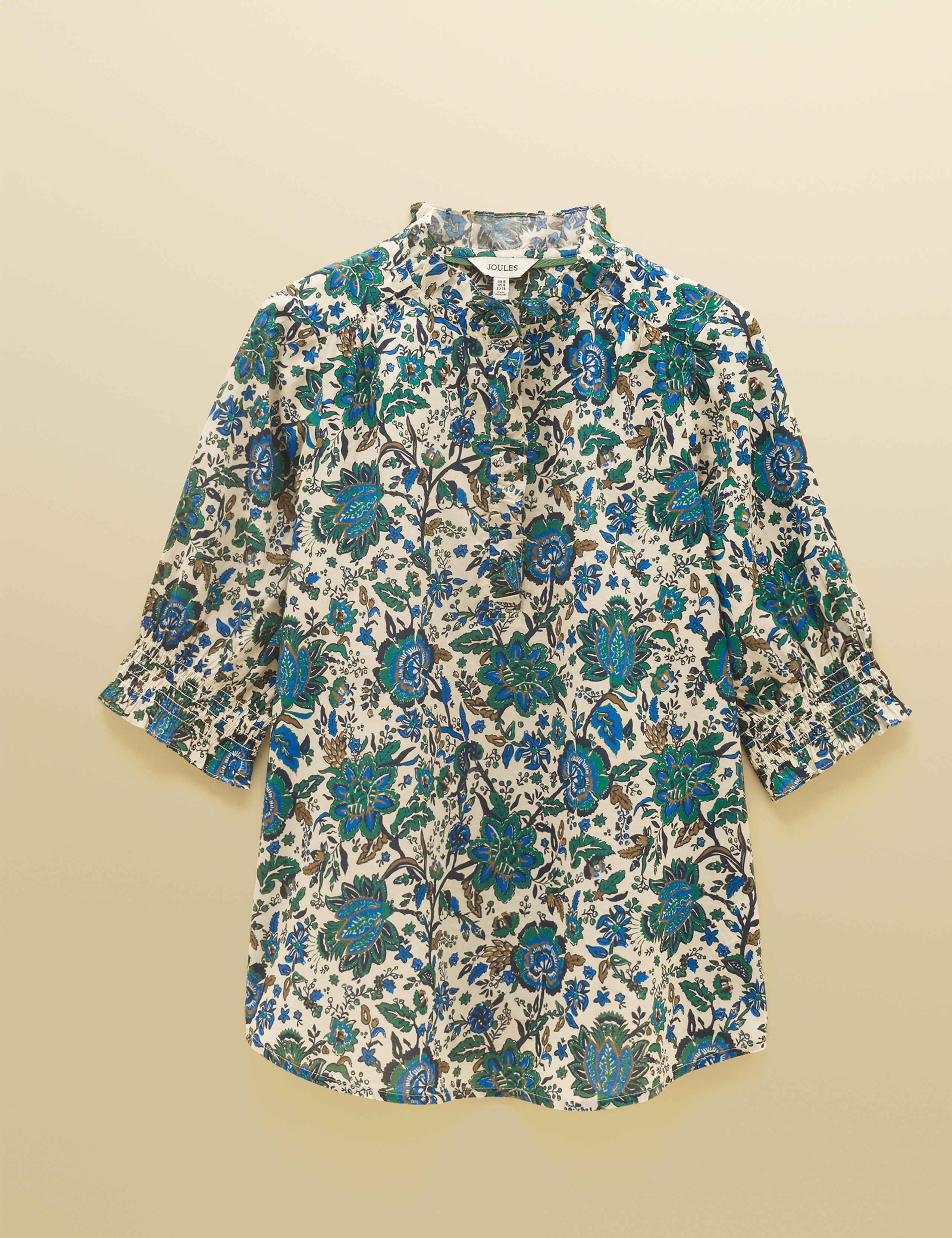 Pure Cotton Floral High Neck Blouse 2 of 7