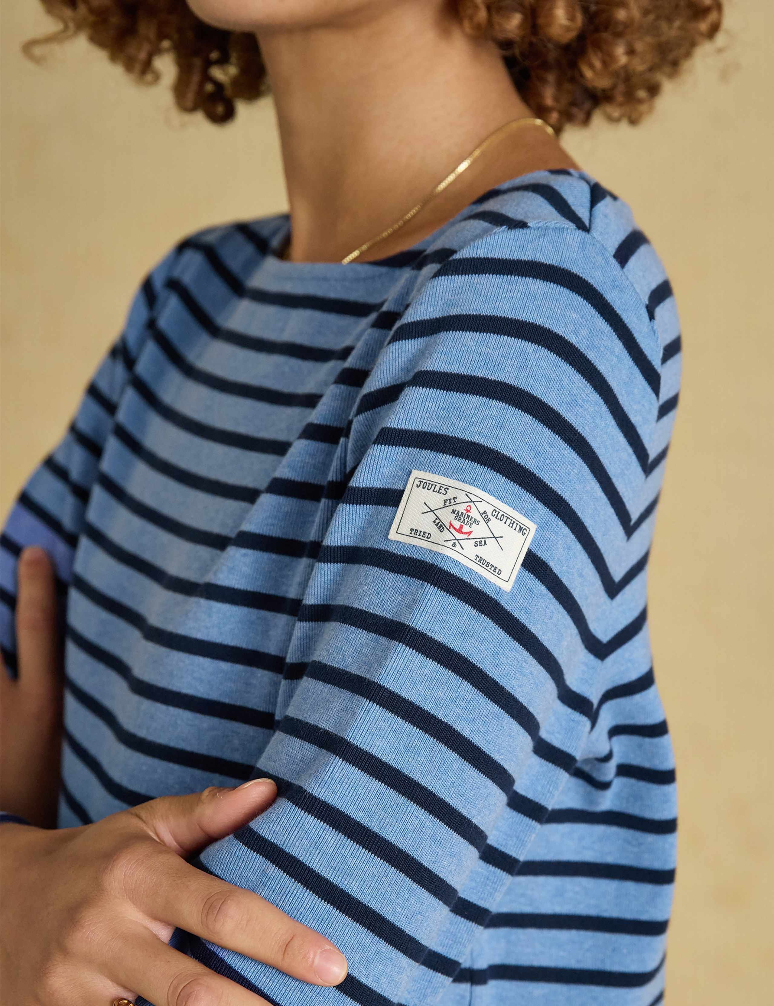 Pure Cotton Striped Boat Neck Relaxed Top 2 of 9
