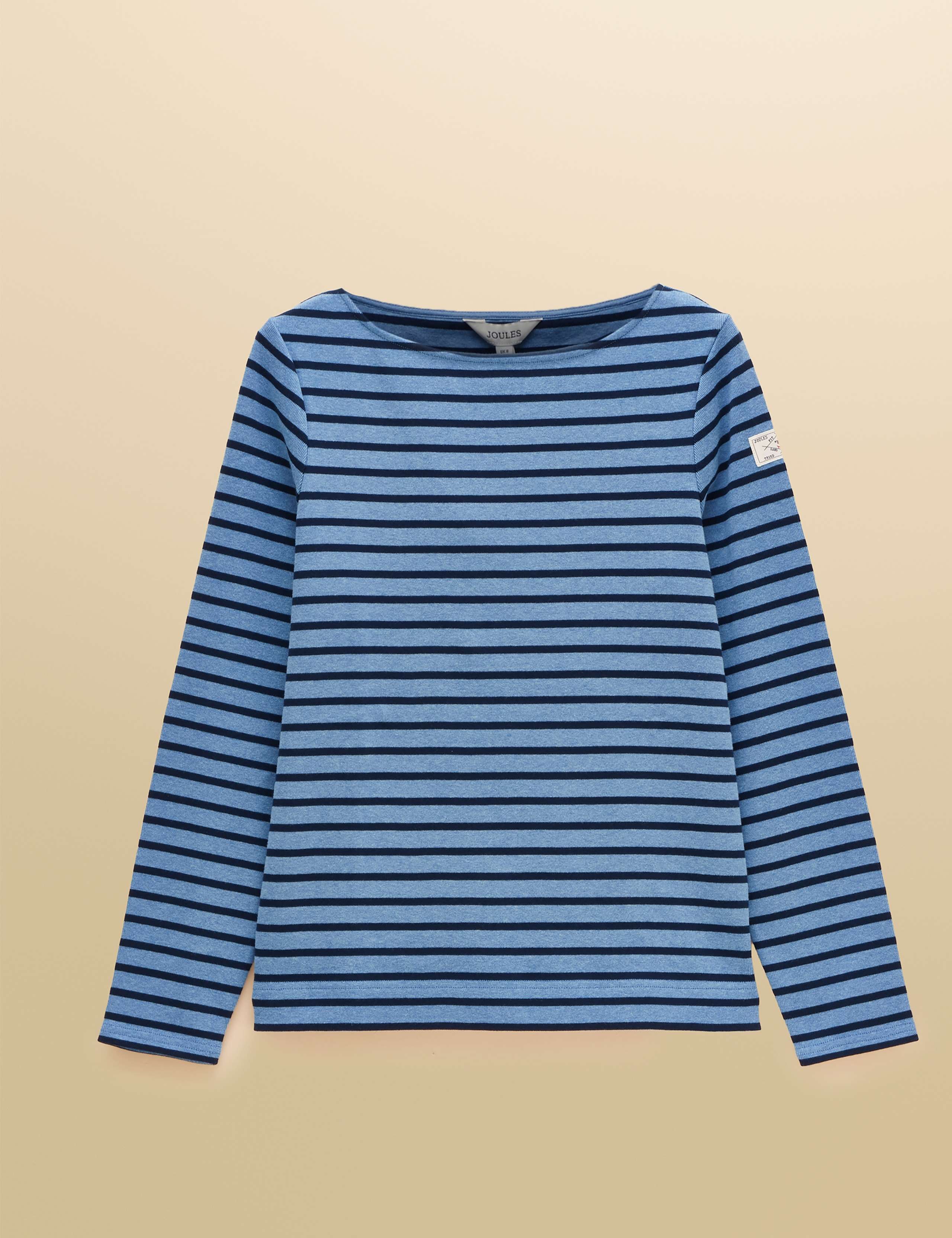 Pure Cotton Striped Boat Neck Relaxed Top 4 of 9