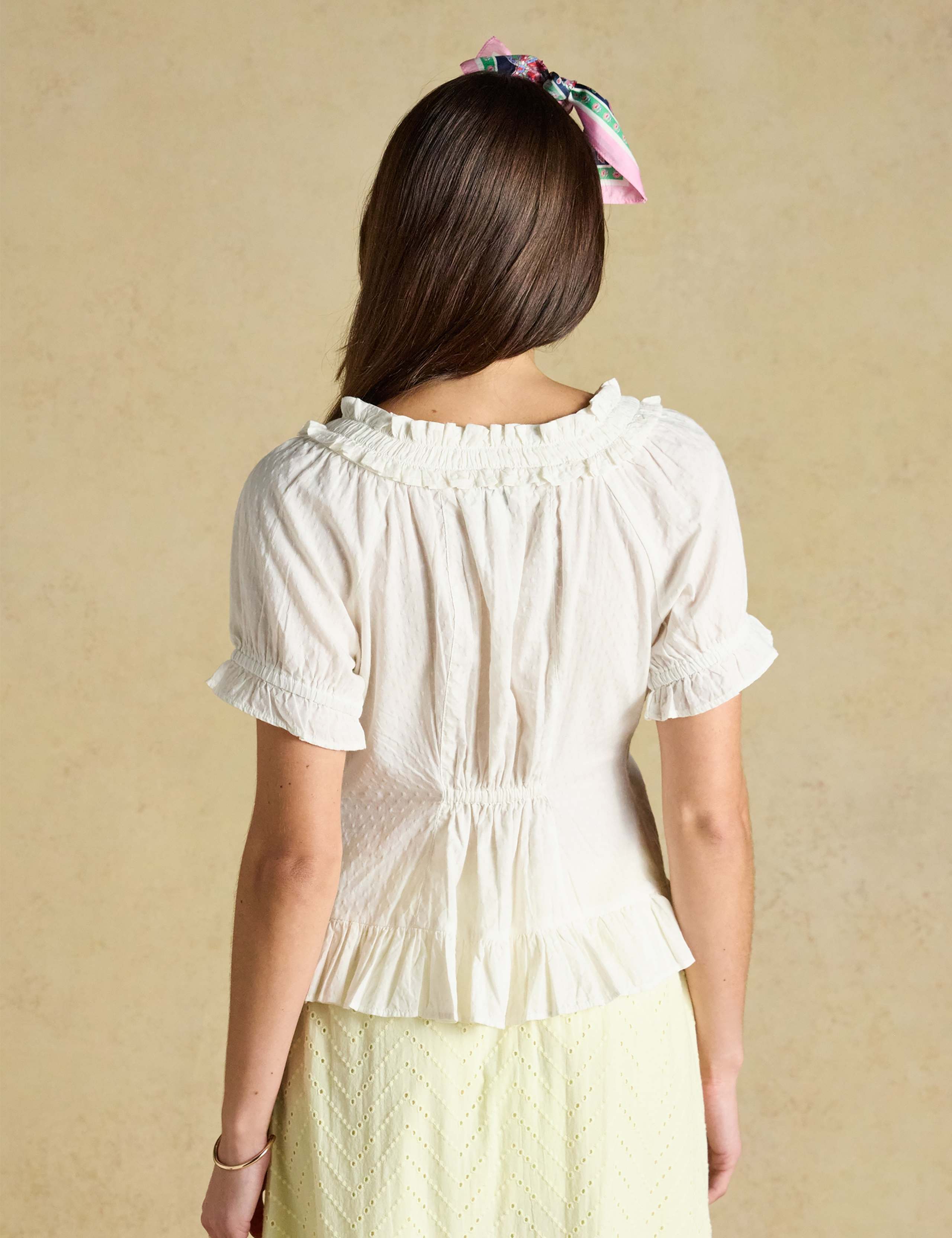 Pure Cotton Pintuck Frill Detail Blouse 8 of 8