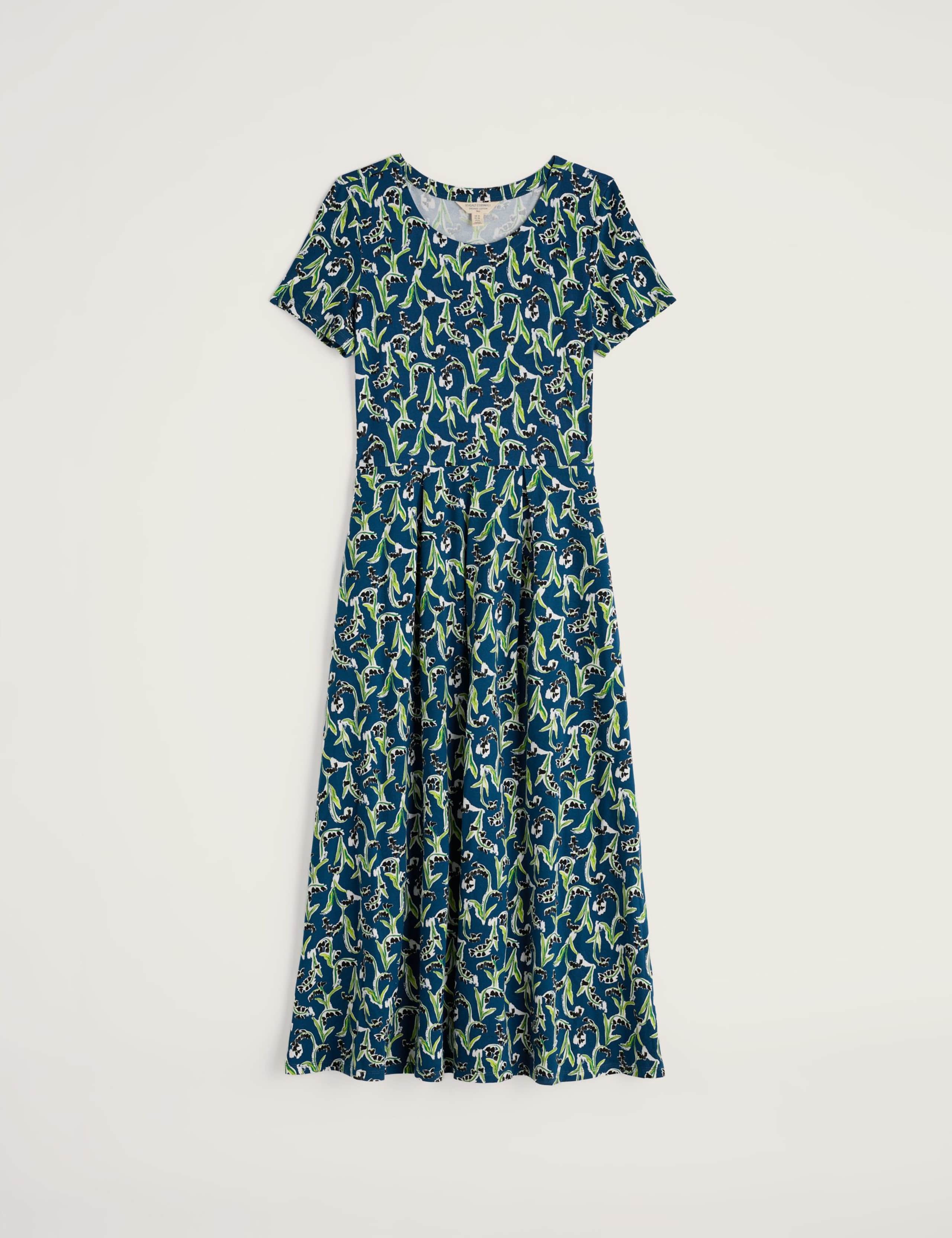 Cotton Rich Floral Midi Waisted Dress 2 of 5