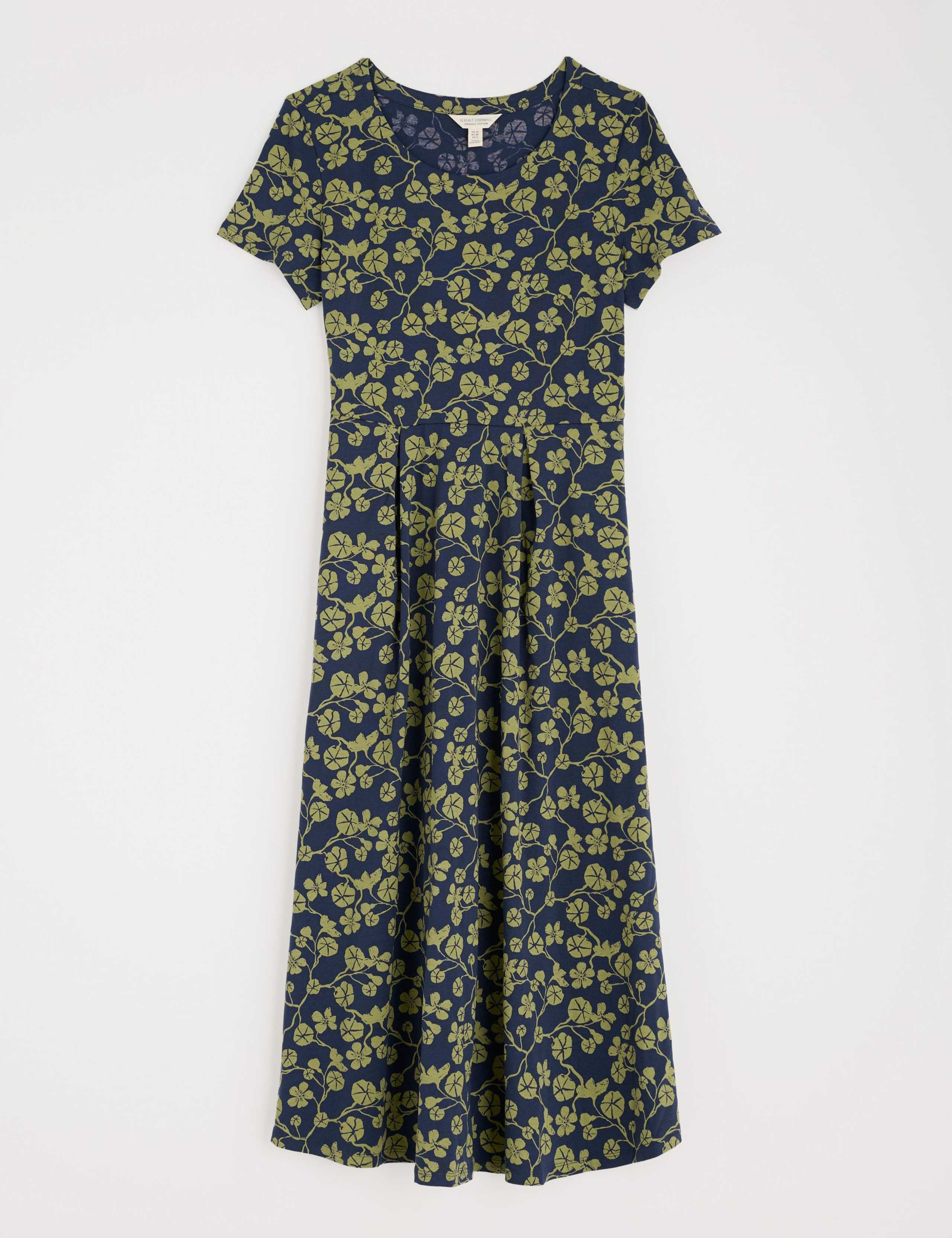 Cotton Floral Scoop Neck Midi Dress 2 of 5