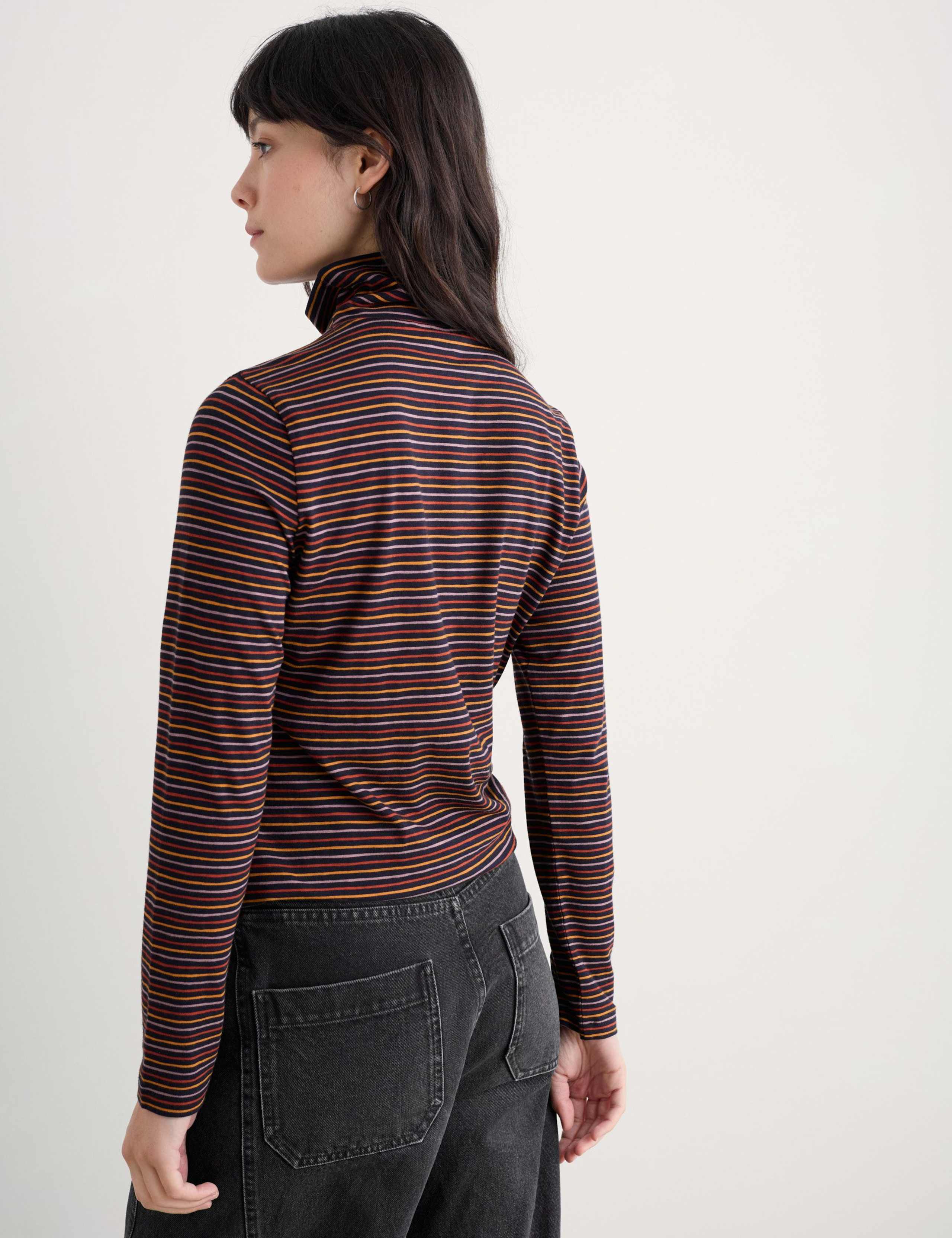 Cotton Rich Striped Roll Neck Top 4 of 5