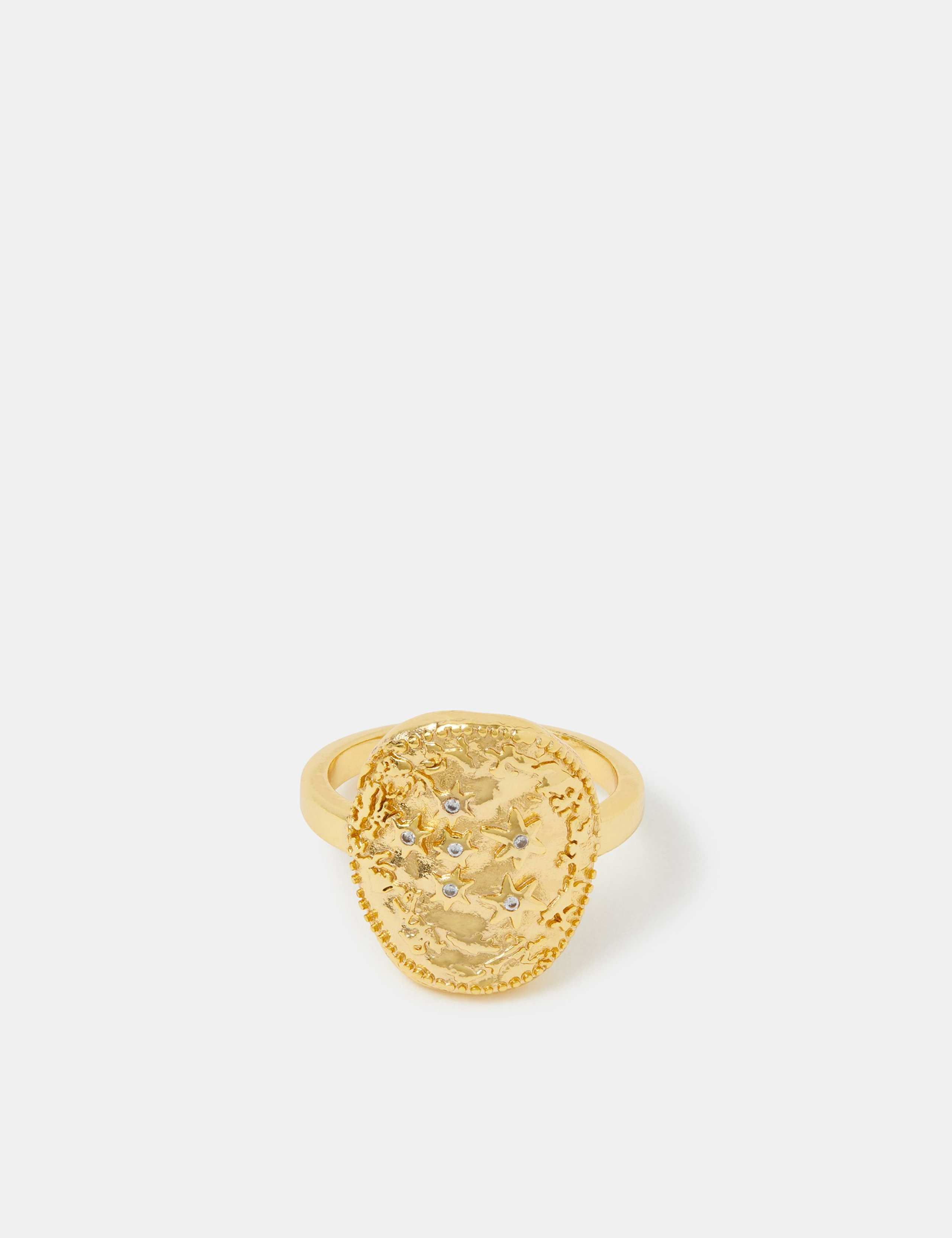 14ct Gold Plated Tone Coin Ring 1 of 2