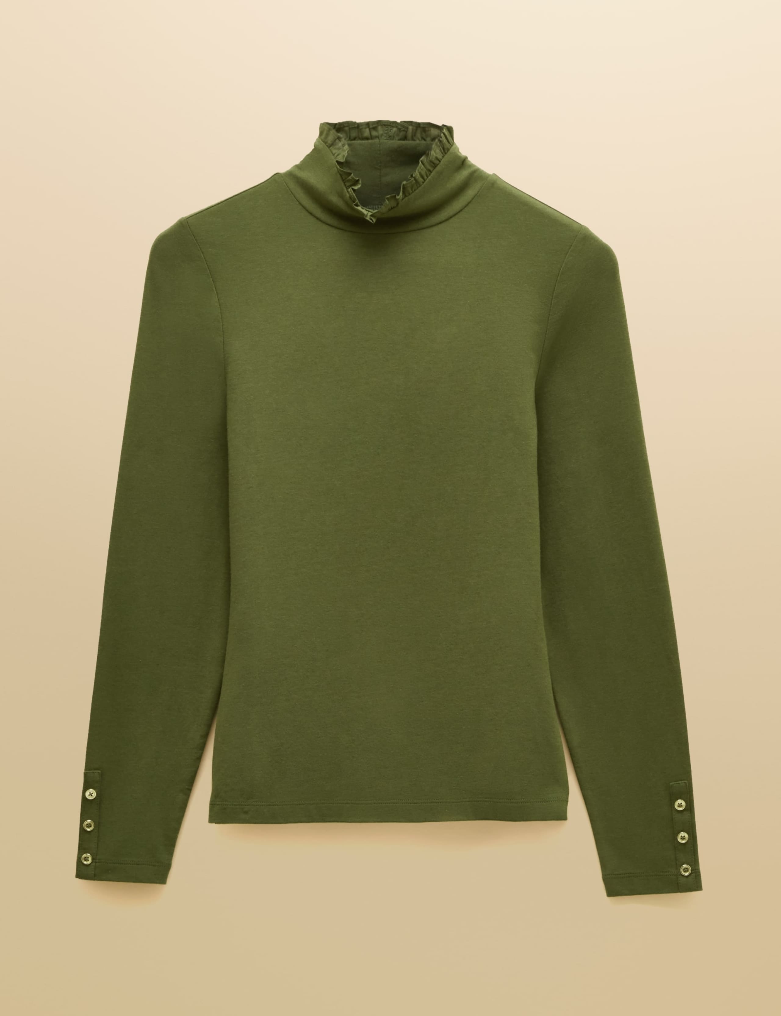 Jersey High Neck Frill Detail Top 5 of 6
