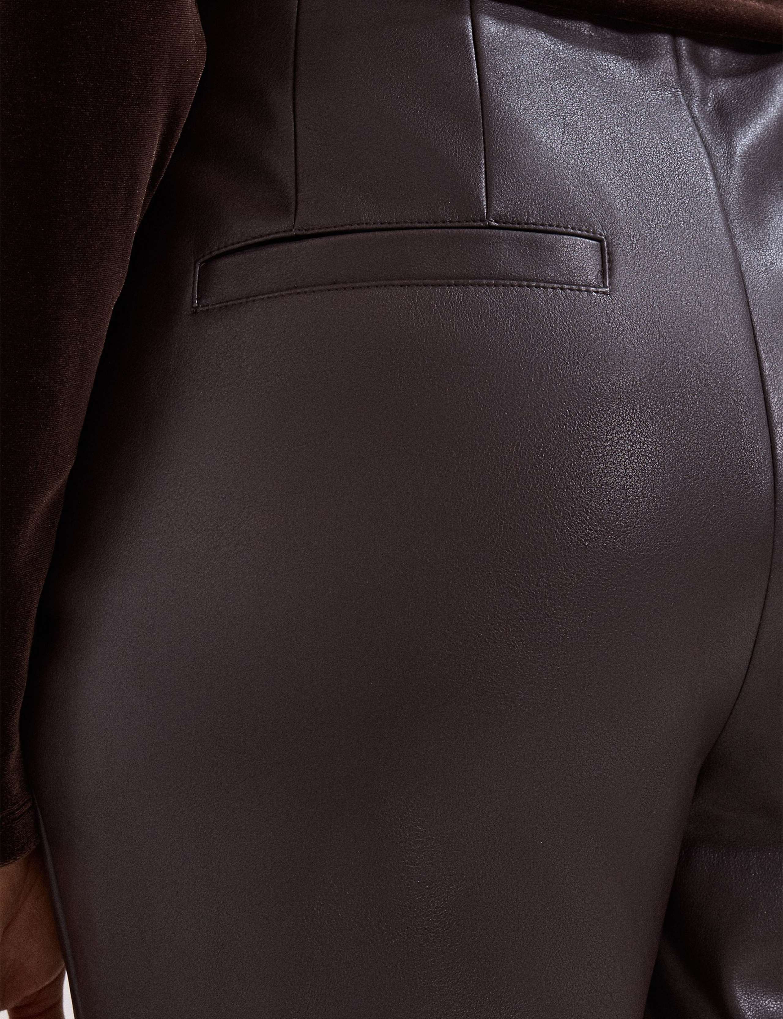 Leather Look Straight Leg Cropped Trousers 7 of 8