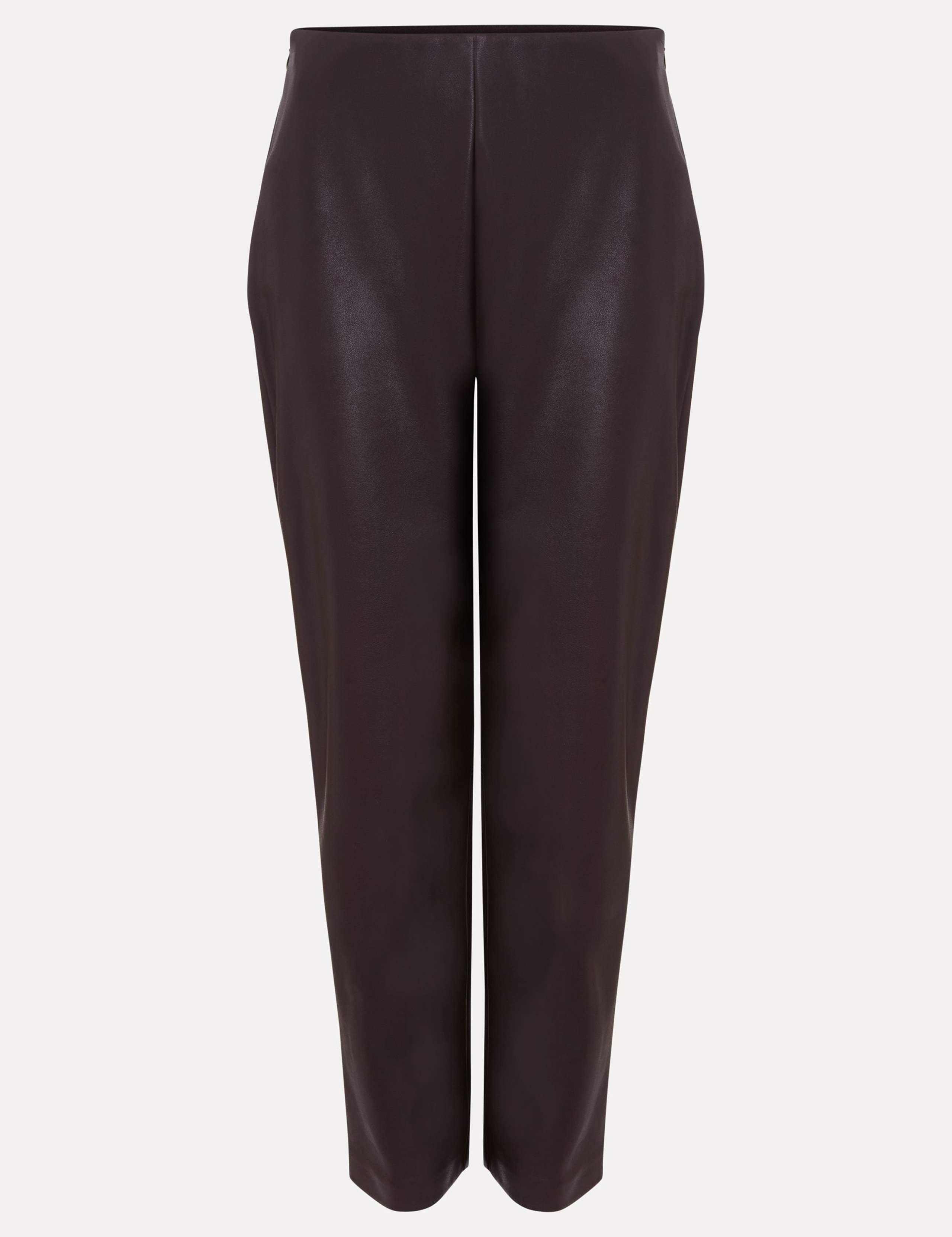 Leather Look Straight Leg Cropped Trousers 2 of 8