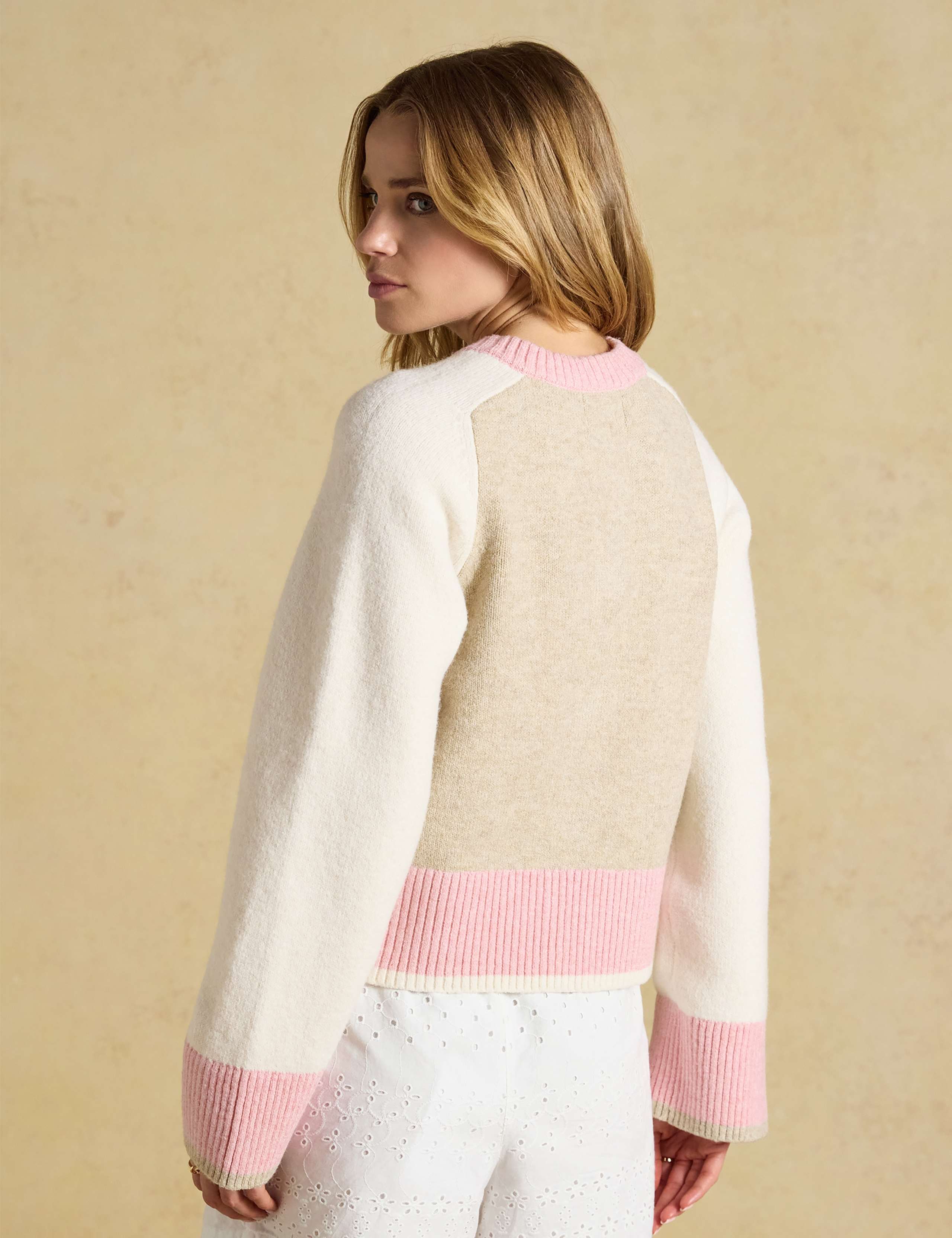 Colour Block Knitted Relaxed Cardigan 3 of 9