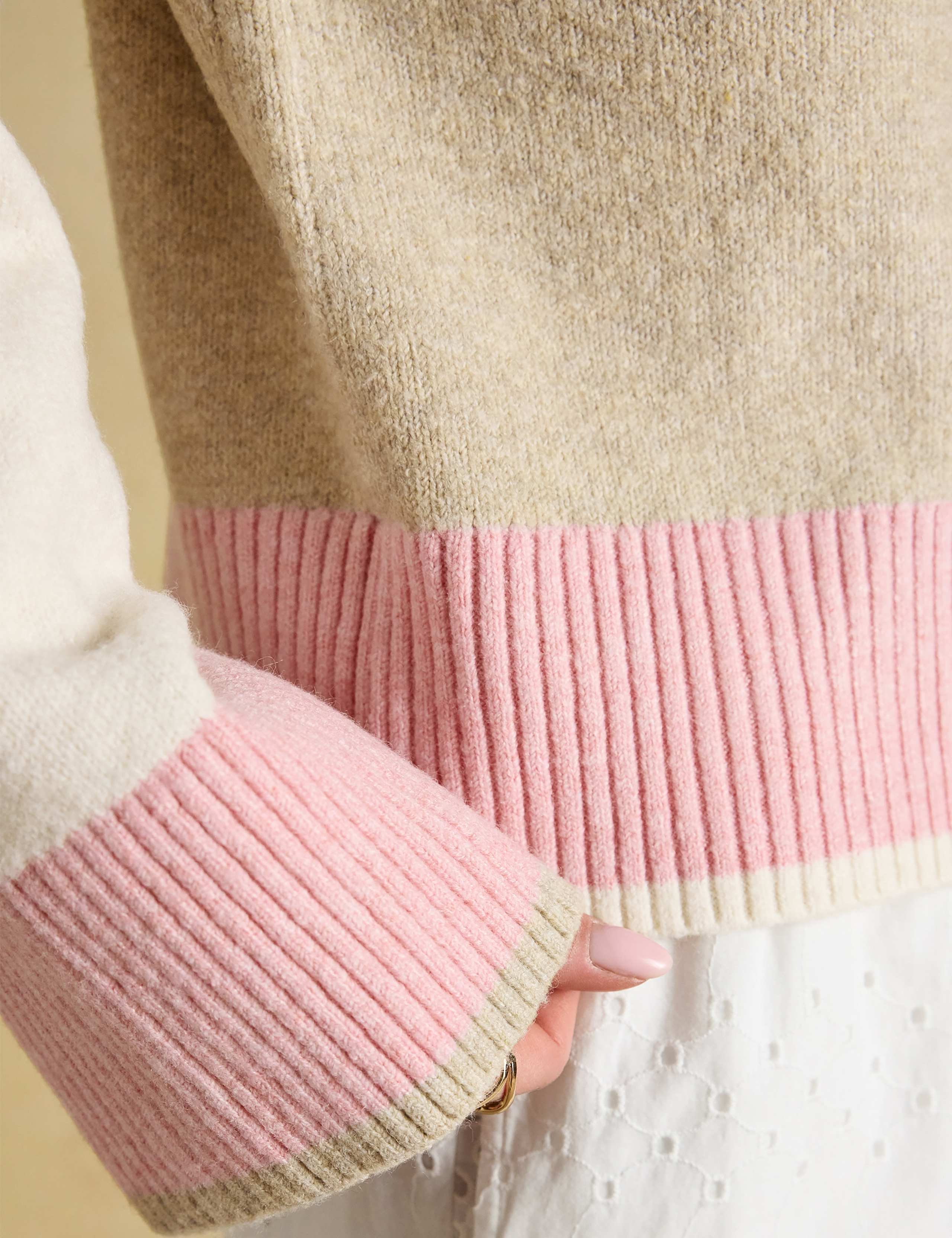 Colour Block Knitted Relaxed Cardigan 5 of 9