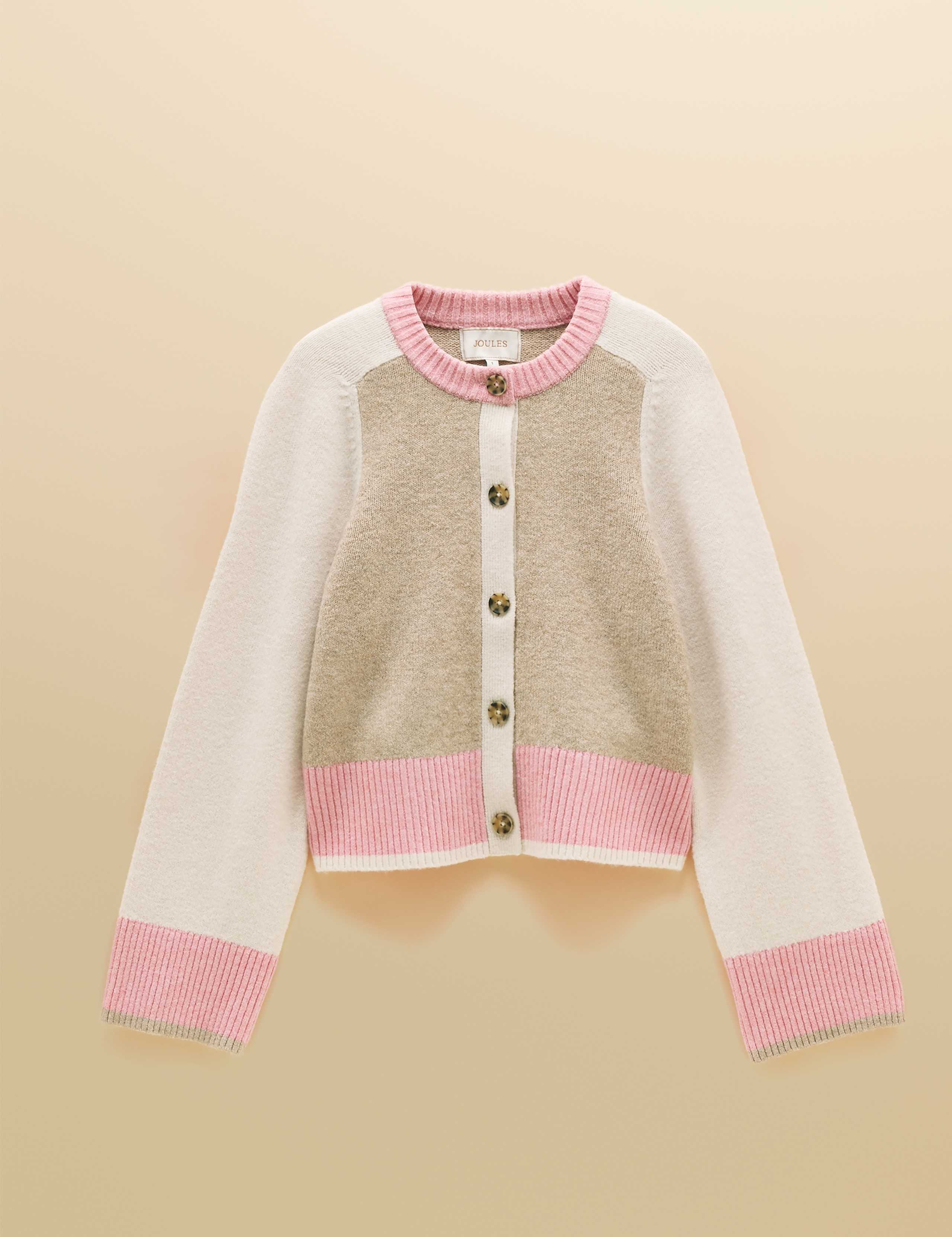 Colour Block Knitted Relaxed Cardigan 2 of 9