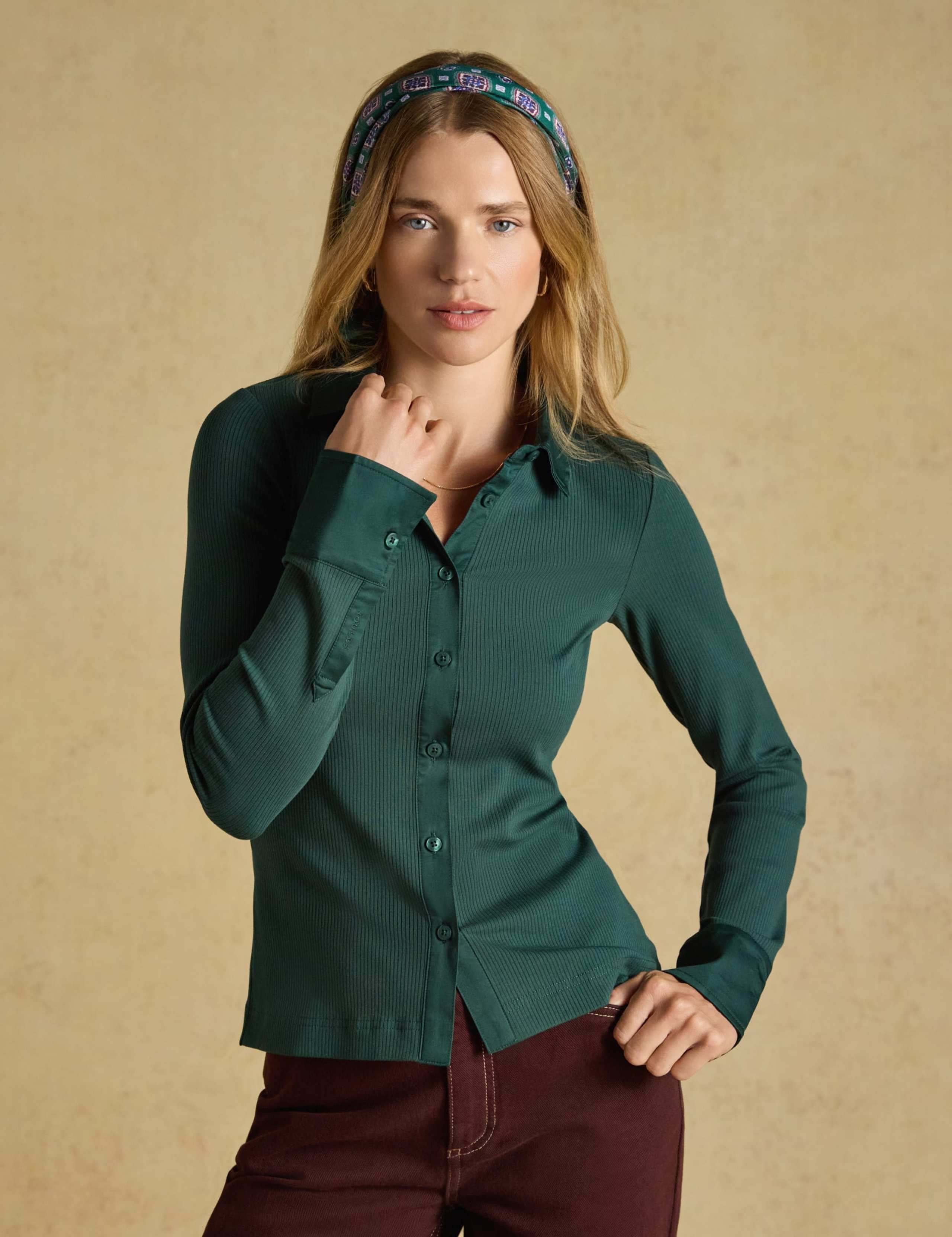 Cotton Rich Ribbed Jersey Shirt 1 of 8