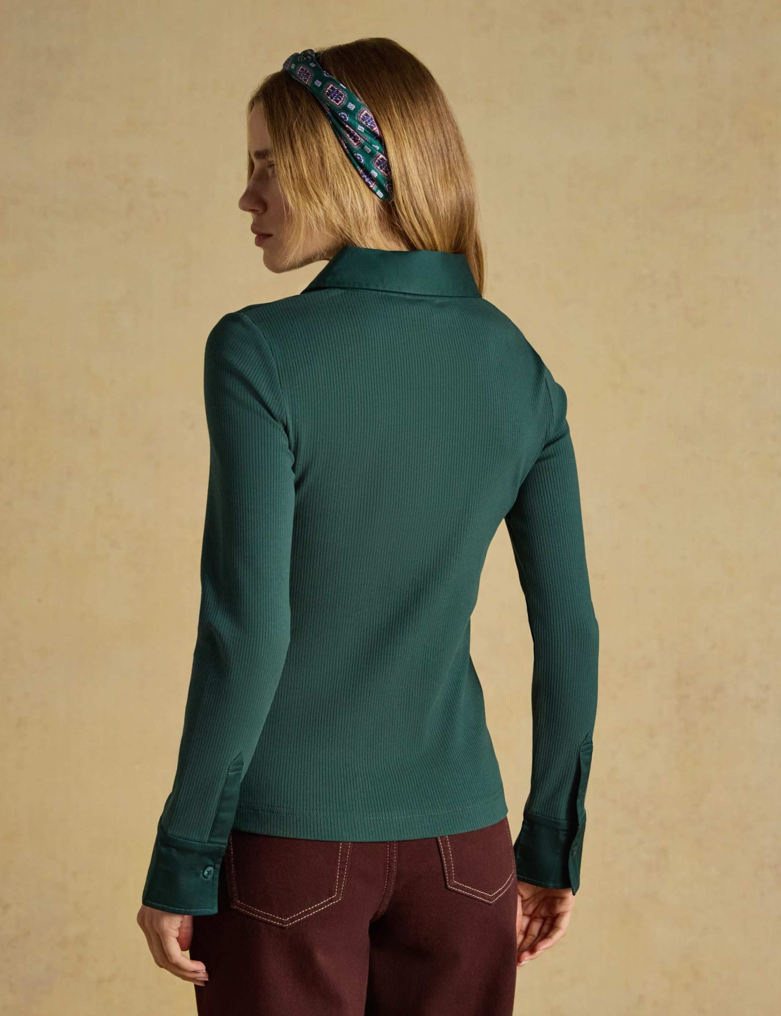 Cotton Rich Ribbed Jersey Shirt 4 of 8