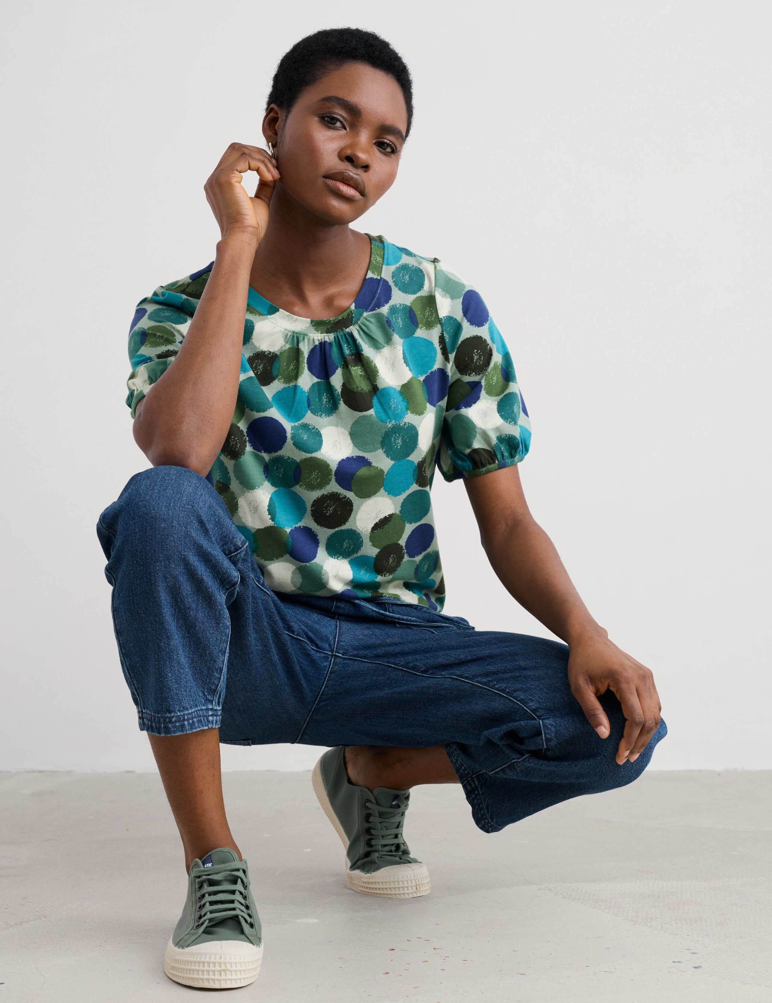 Cotton Rich Geometric Top 4 of 5
