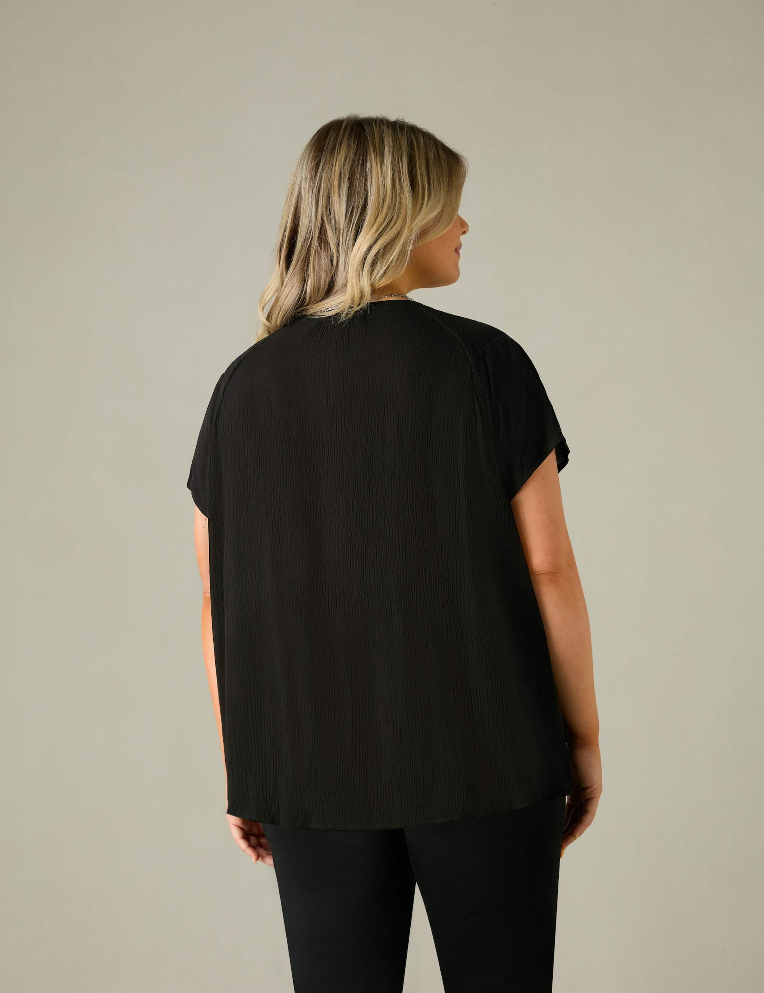 Crinkle Shirred Shoulder Top 4 of 4