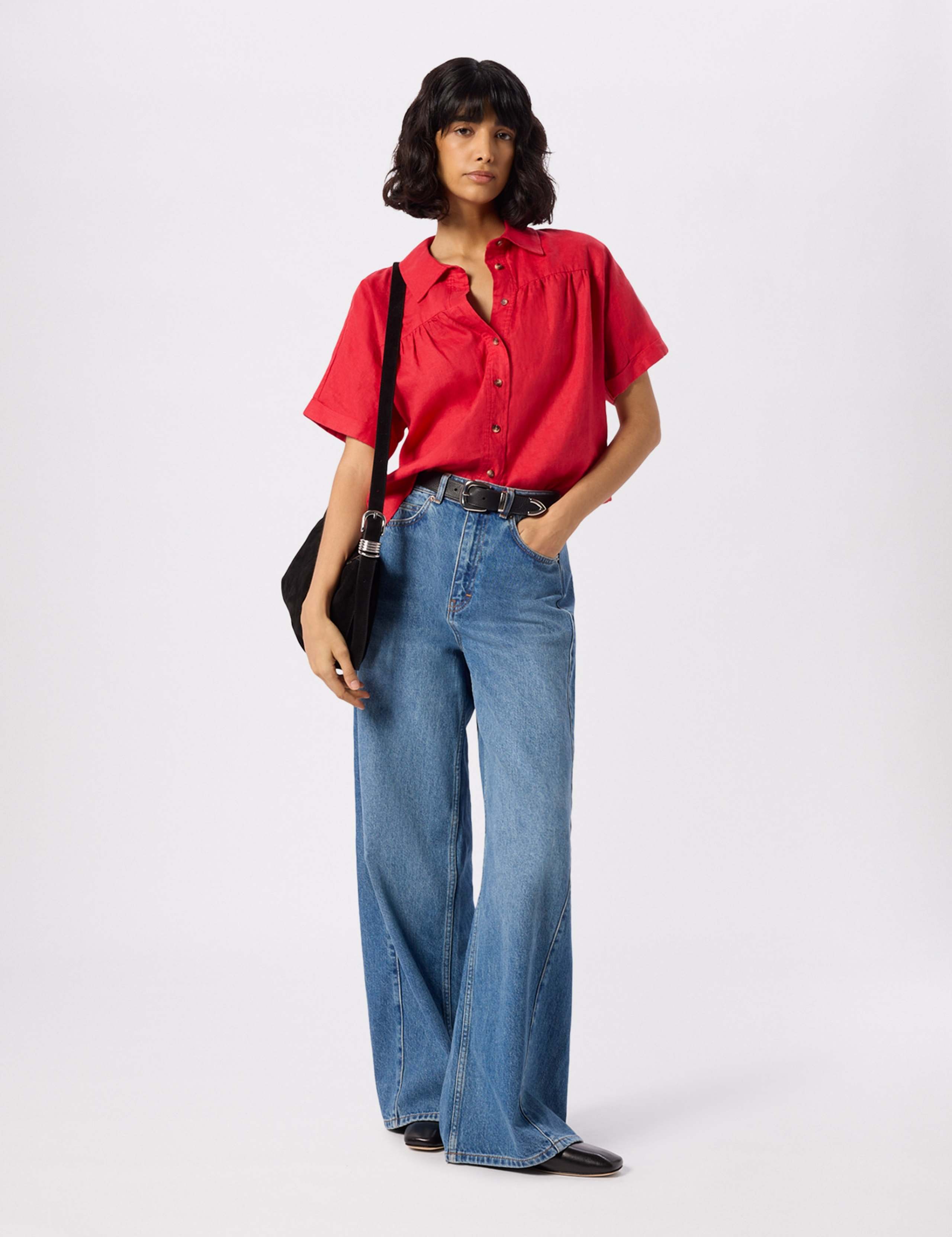 Pure Linen Gathered Shirt 3 of 5