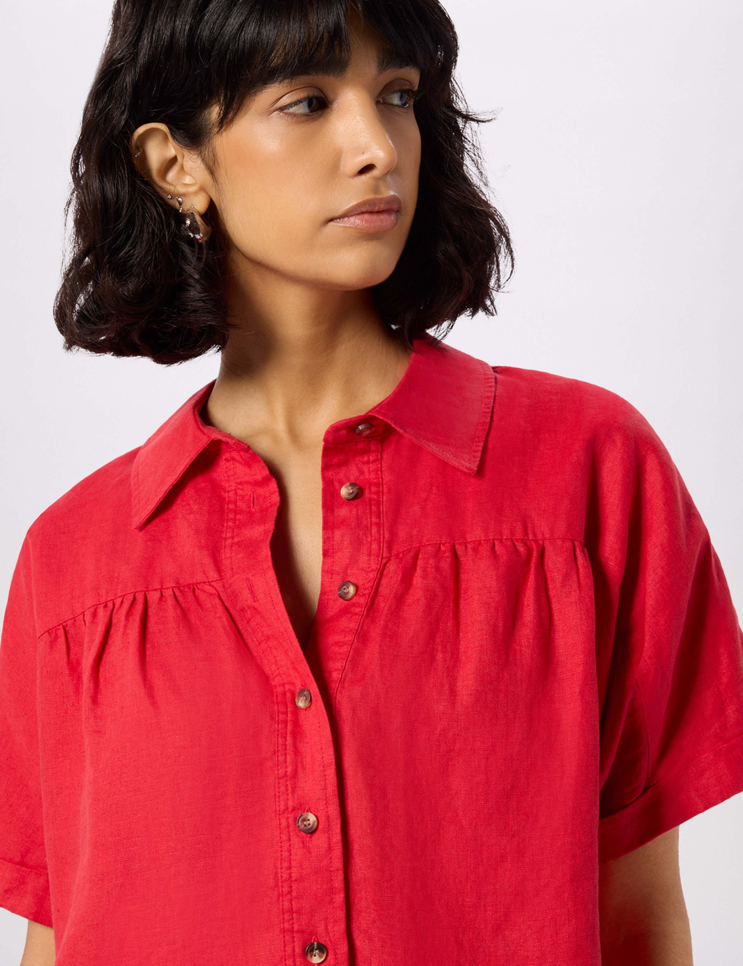 Pure Linen Gathered Shirt 5 of 5