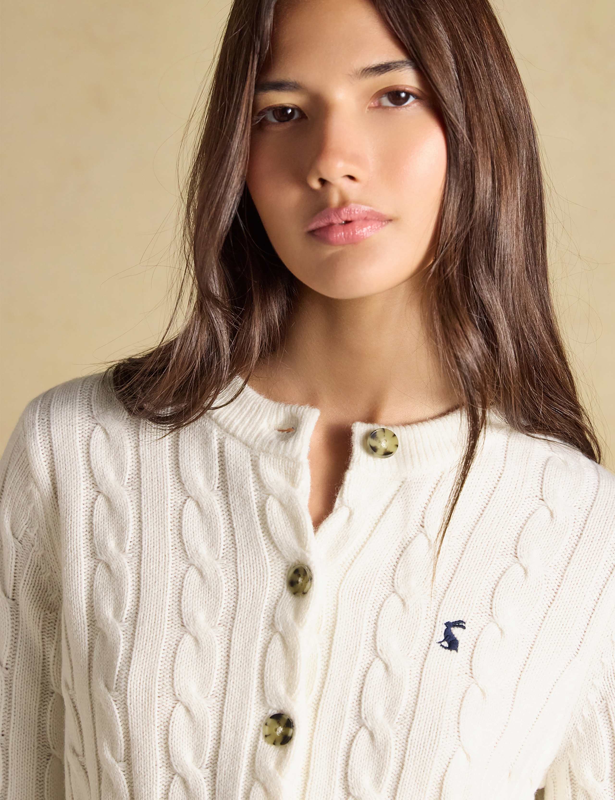 Cable Knit Button Up Cardigan with Wool 4 of 7