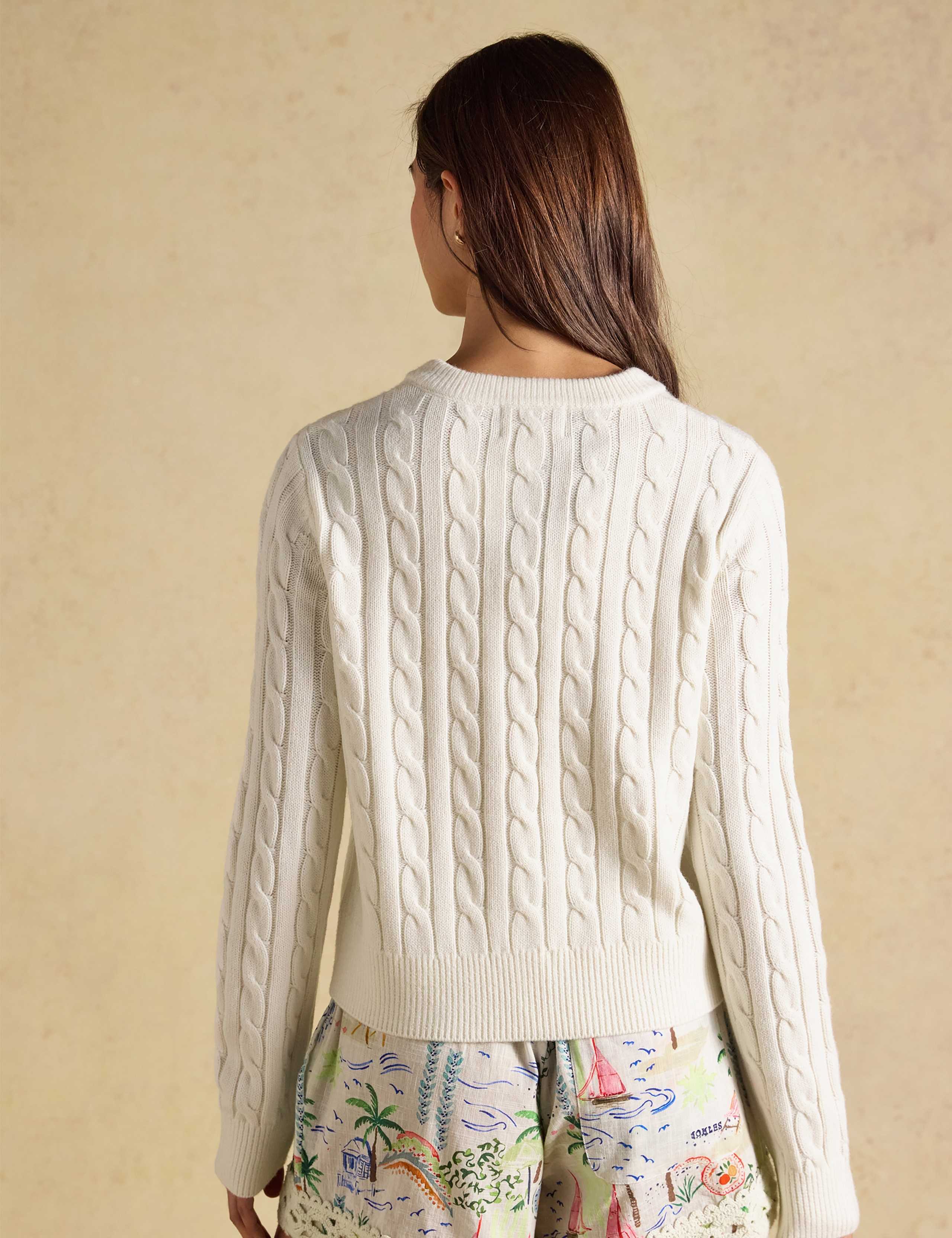 Cable Knit Button Up Cardigan with Wool 7 of 7