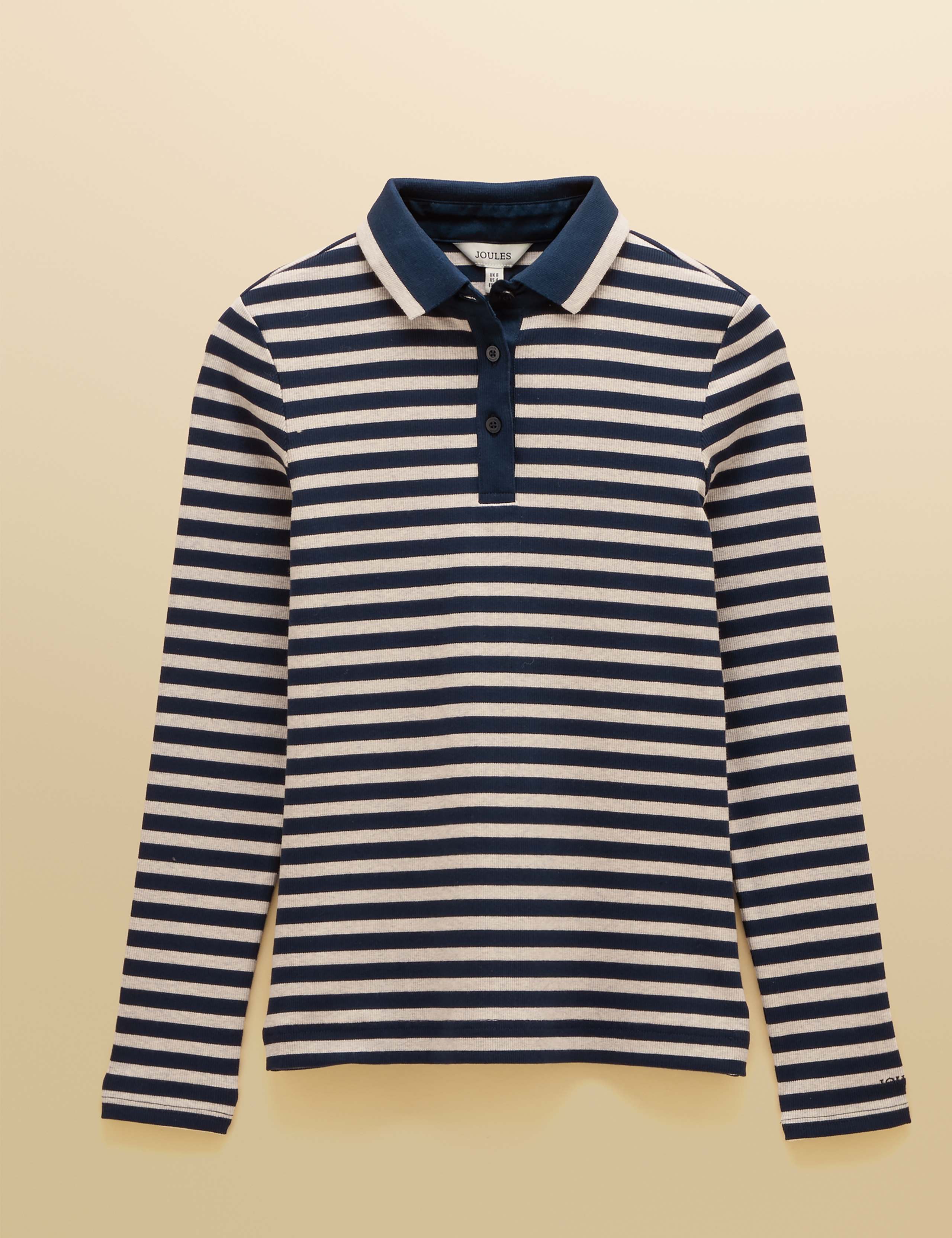 Cotton Rich Marl Ribbed Collared Fitted Top 3 of 5