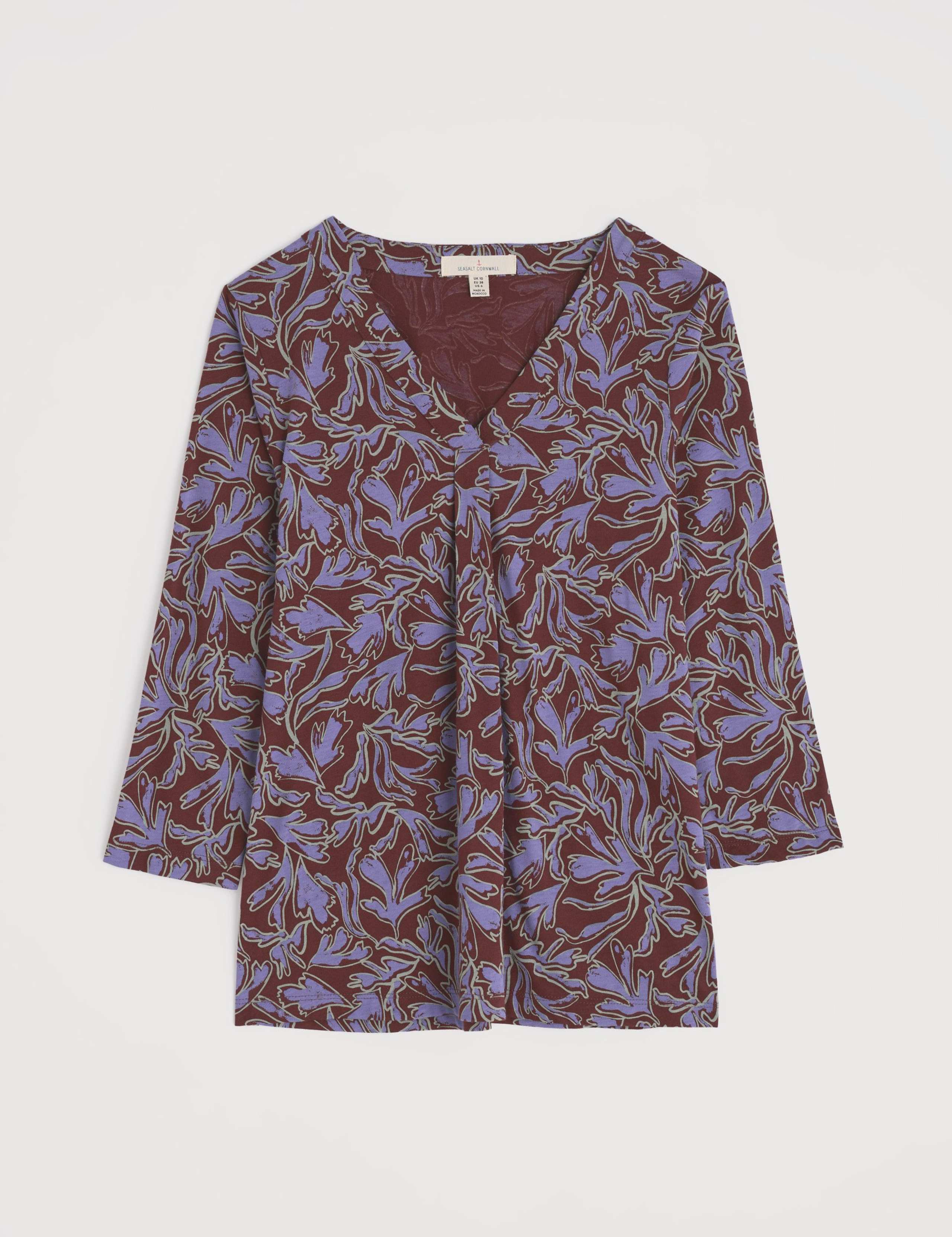 Cotton Modal Blend Floral V-Neck Top 2 of 5