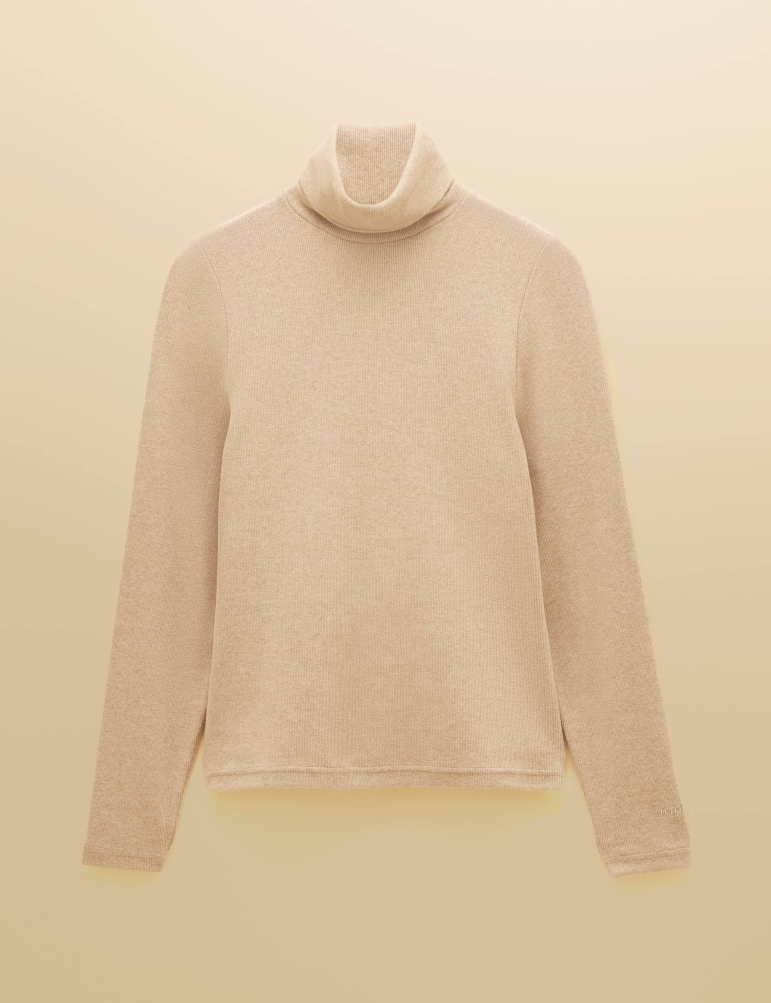 Cotton Rich Marl Ribbed Roll Neck Top 2 of 8