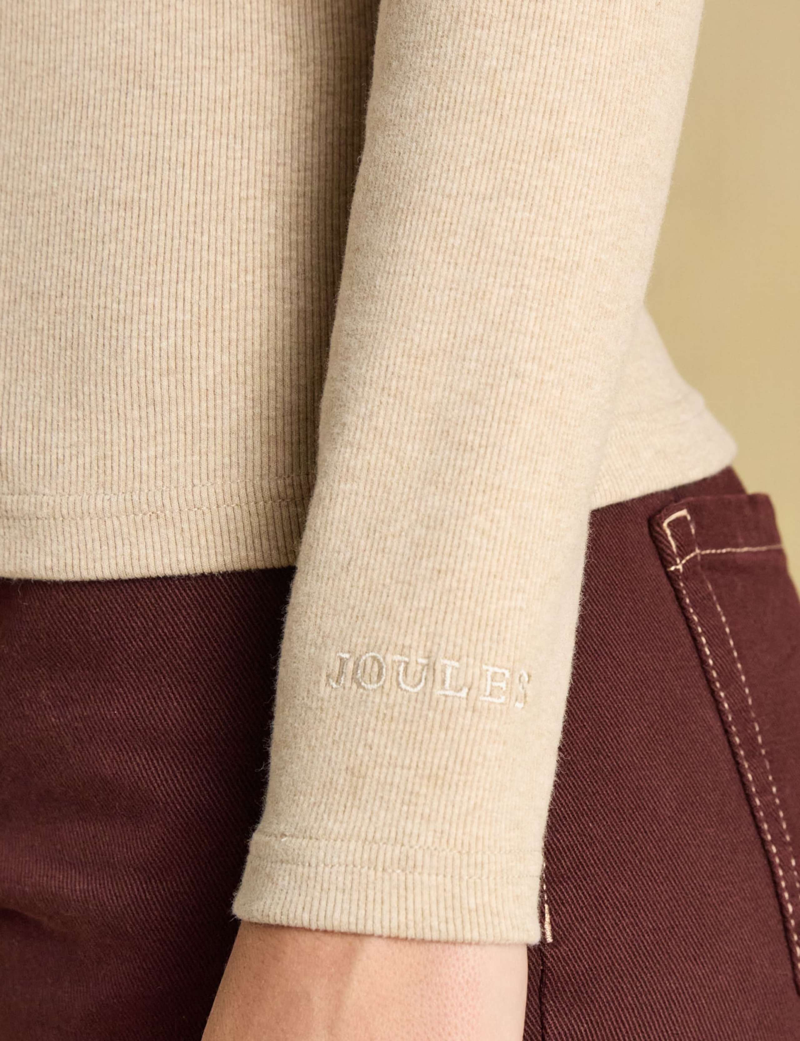 Cotton Rich Marl Ribbed Roll Neck Top 7 of 8