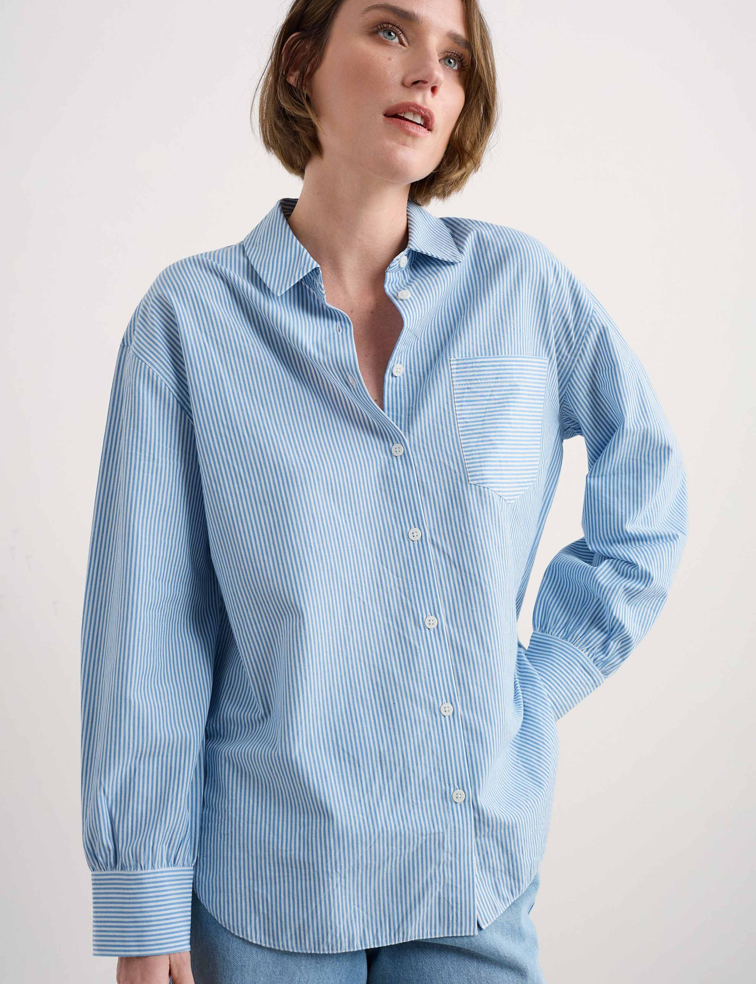 Cotton Striped Button-Up Collar Shirt 4 of 5