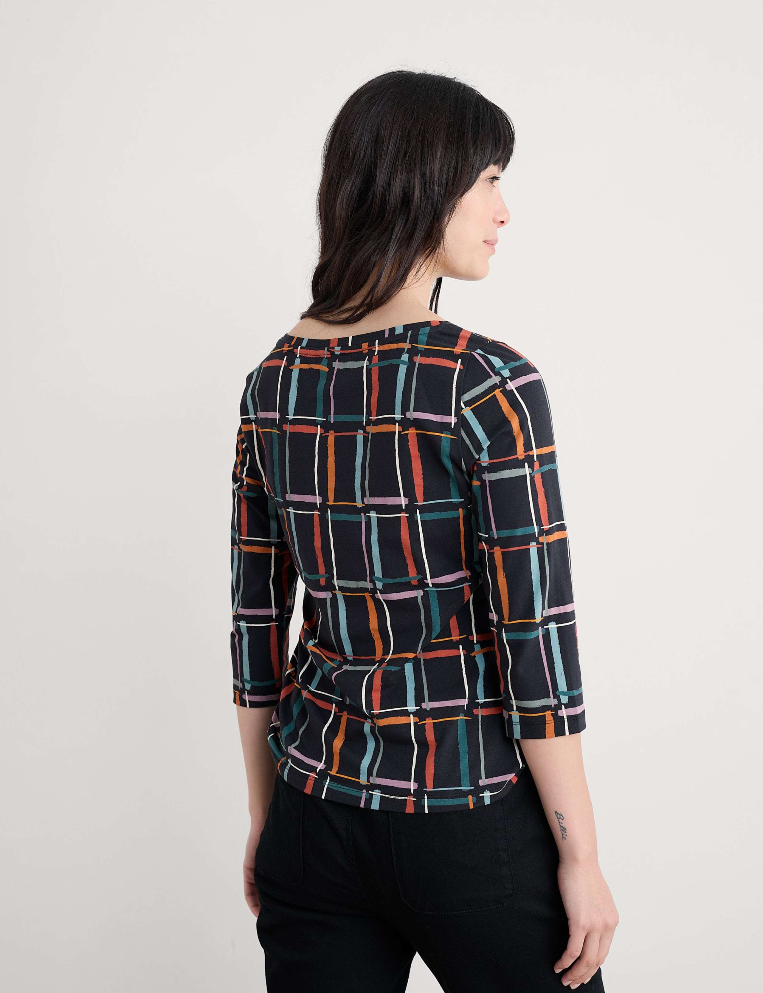 Cotton Rich Jersey Geometric Top 4 of 5