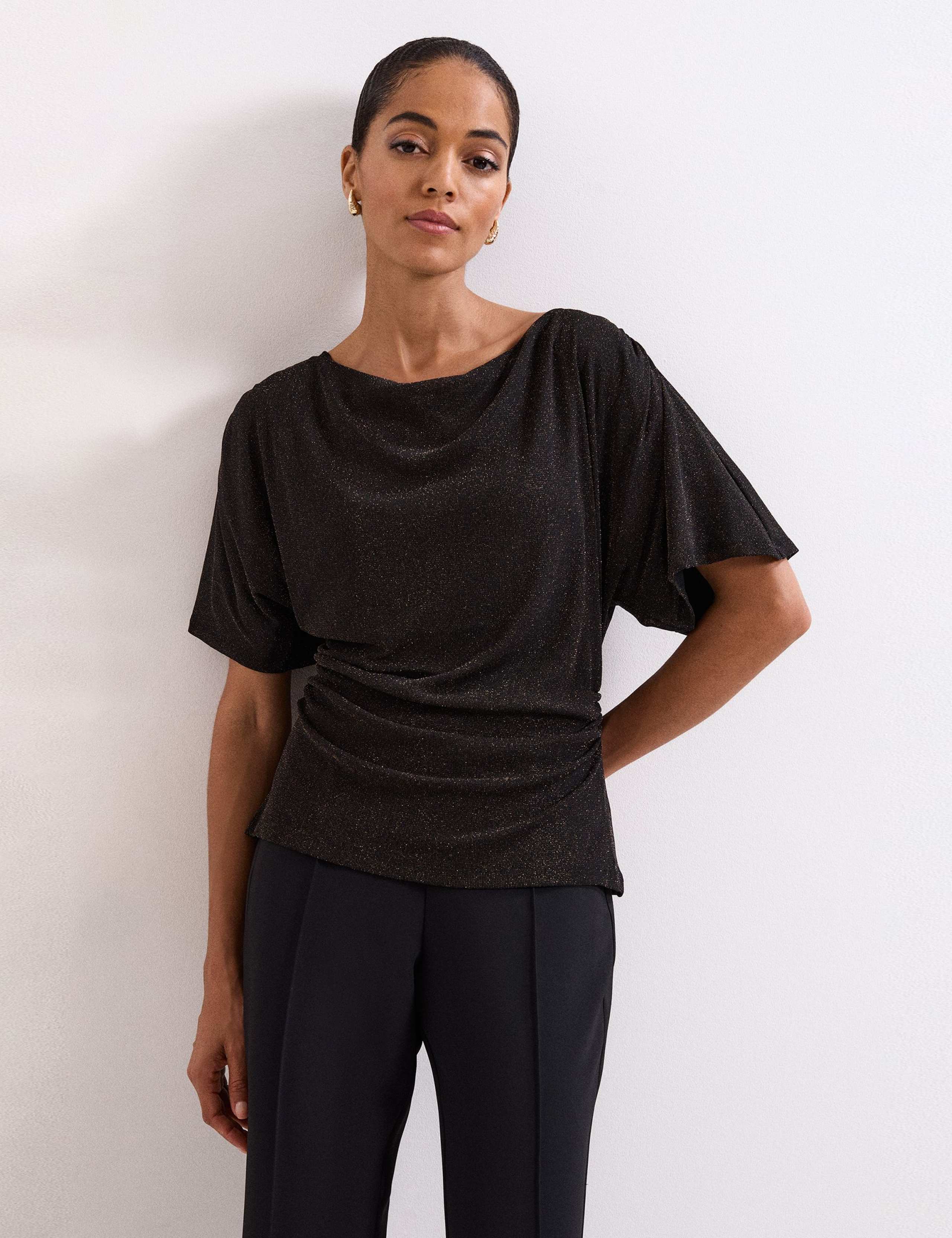 Sparkly Cowl Neck Top 1 of 8