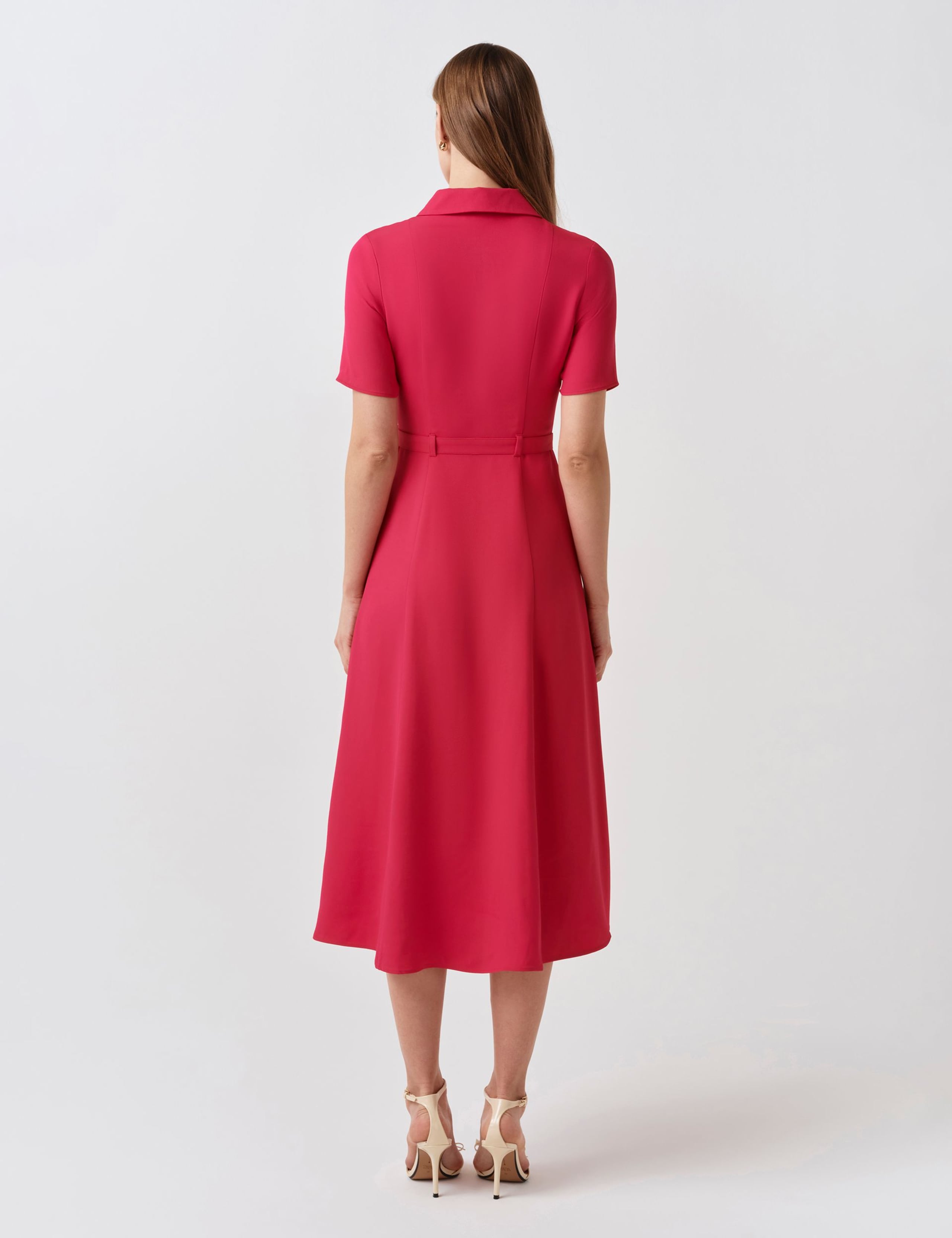 Collared Belted Midi Shirt Dress 4 of 6