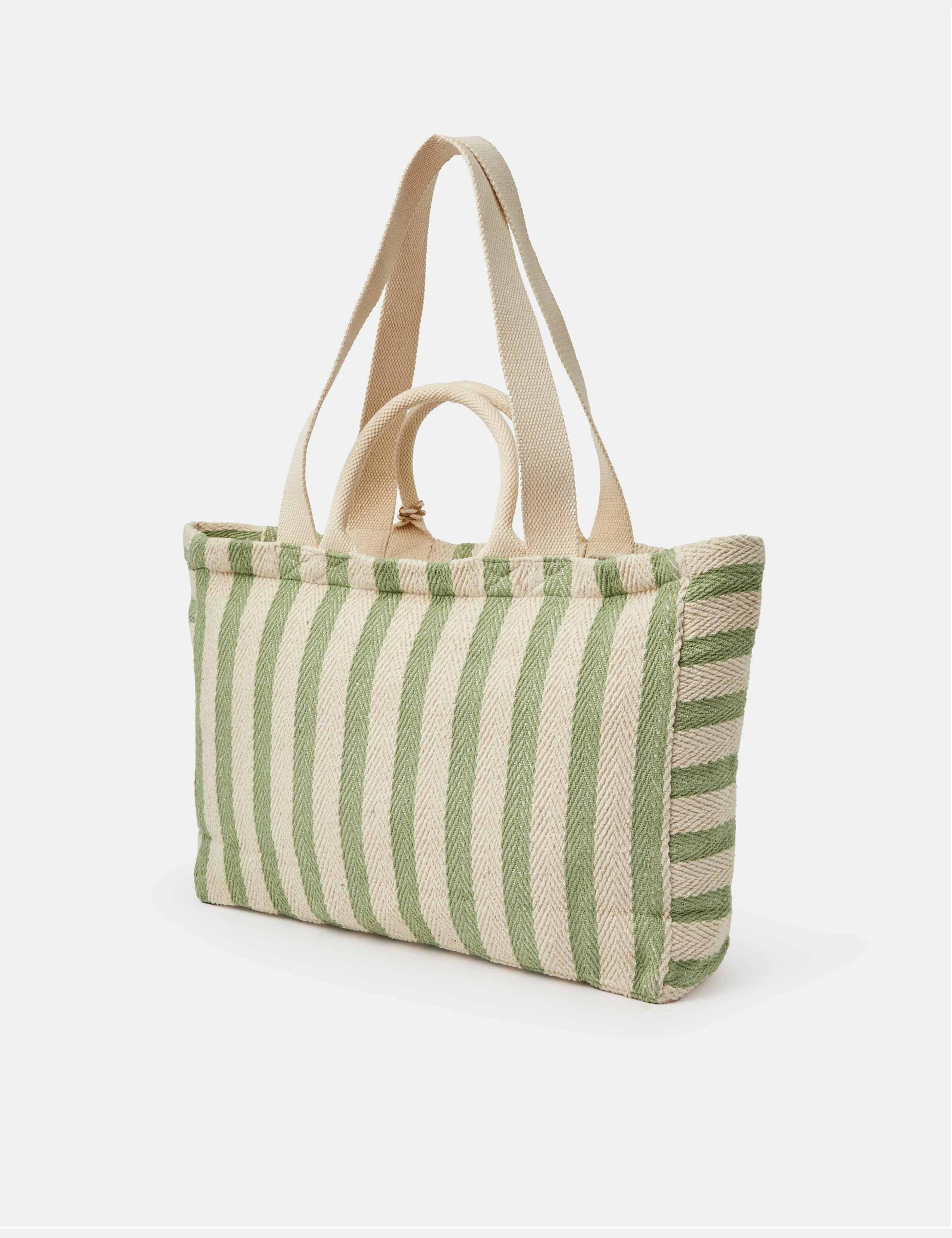 Slogan Striped Beach Tote Bag 3 of 5