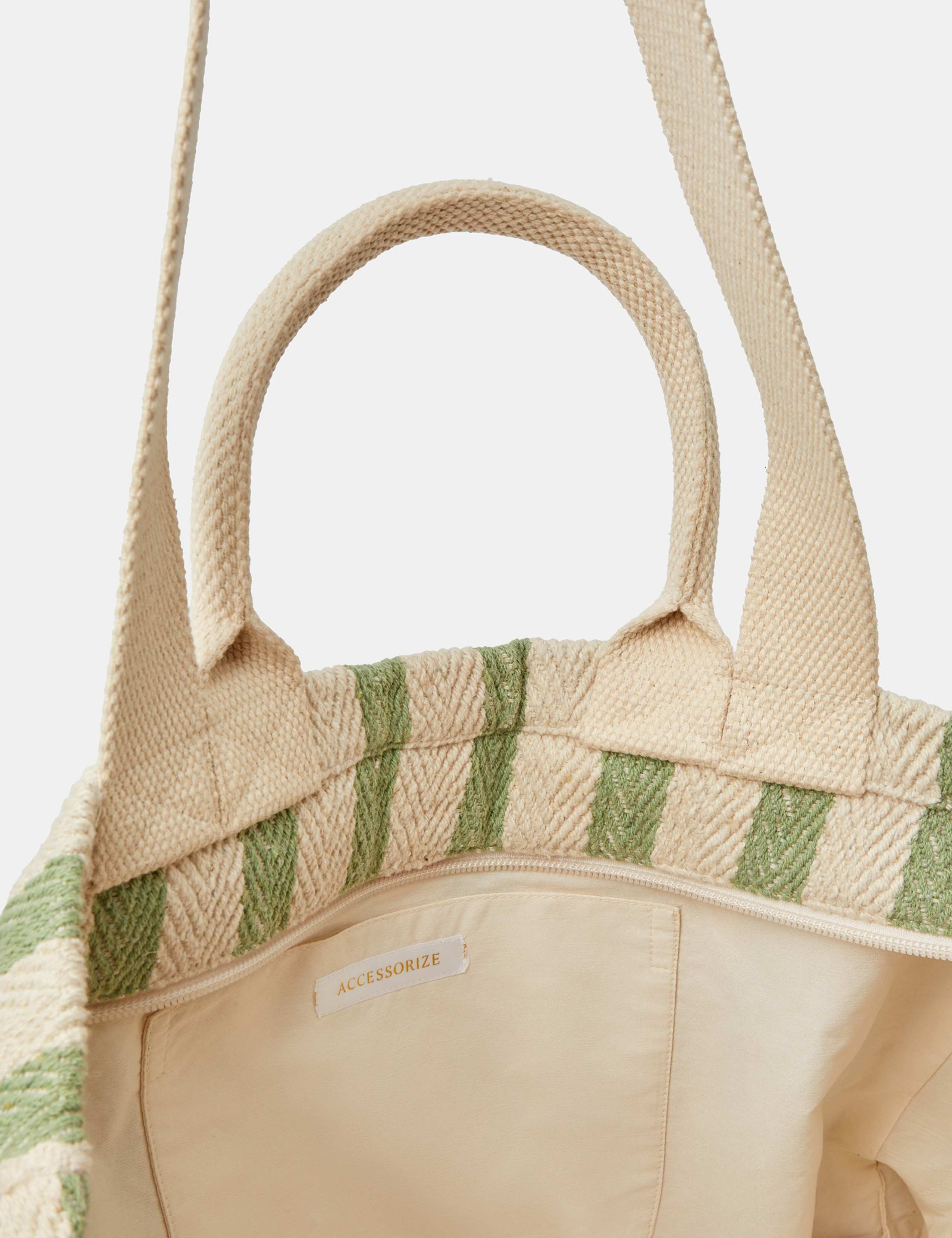 Slogan Striped Beach Tote Bag 5 of 5