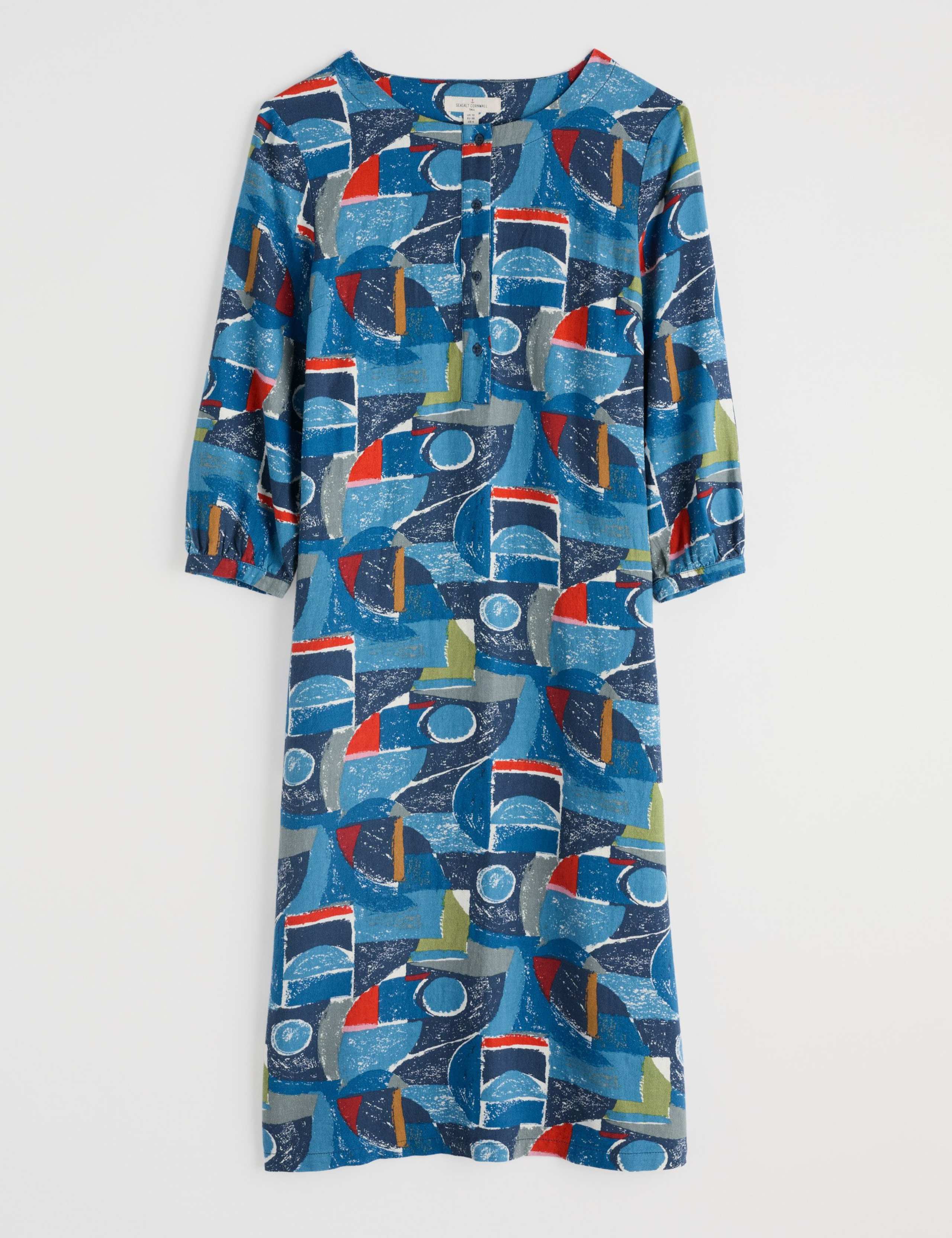 Cotton Rich Abstract Round Neck Dress 2 of 4