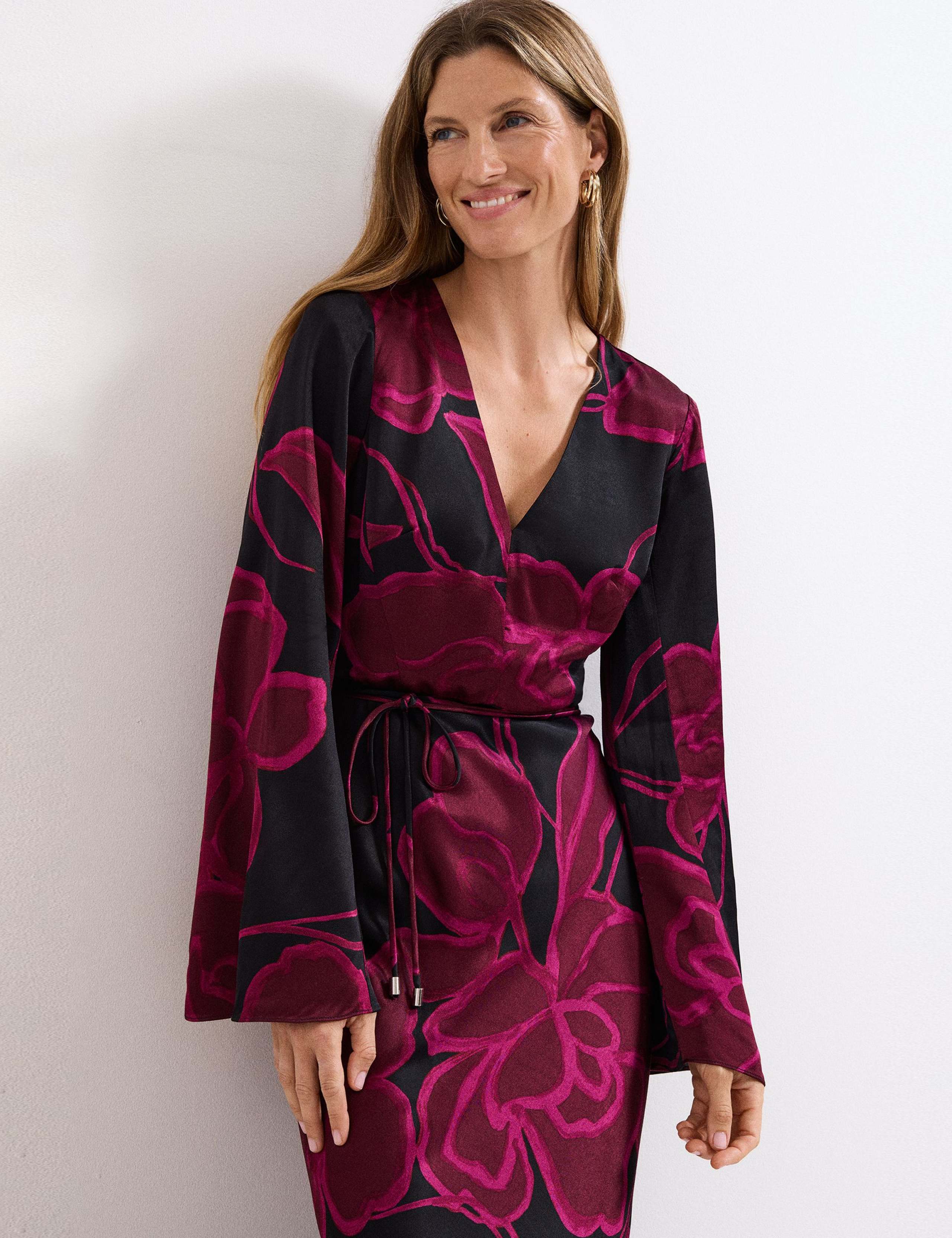 Floral V-Neck Maxi Waisted Dress 6 of 9