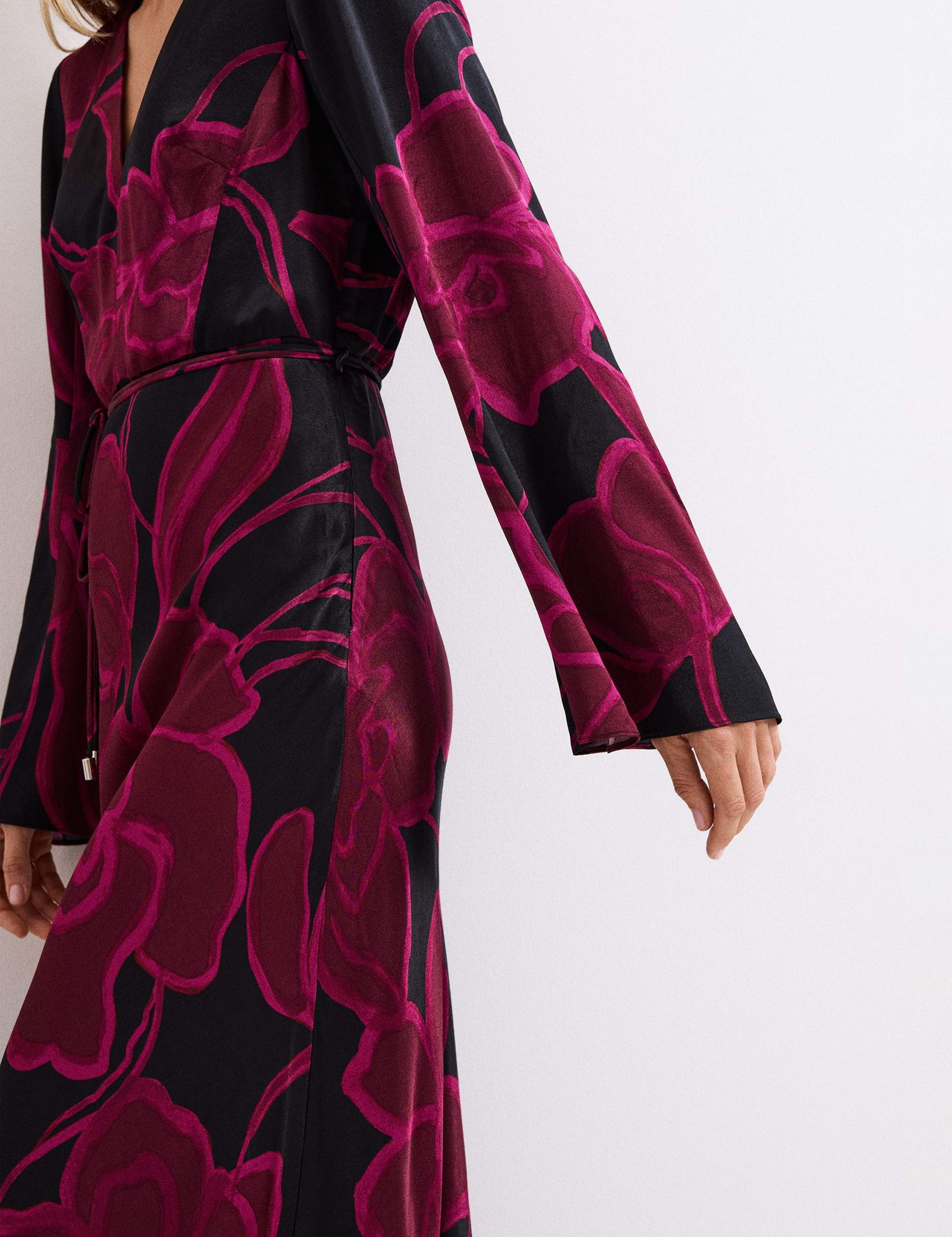 Floral V-Neck Maxi Waisted Dress 8 of 9