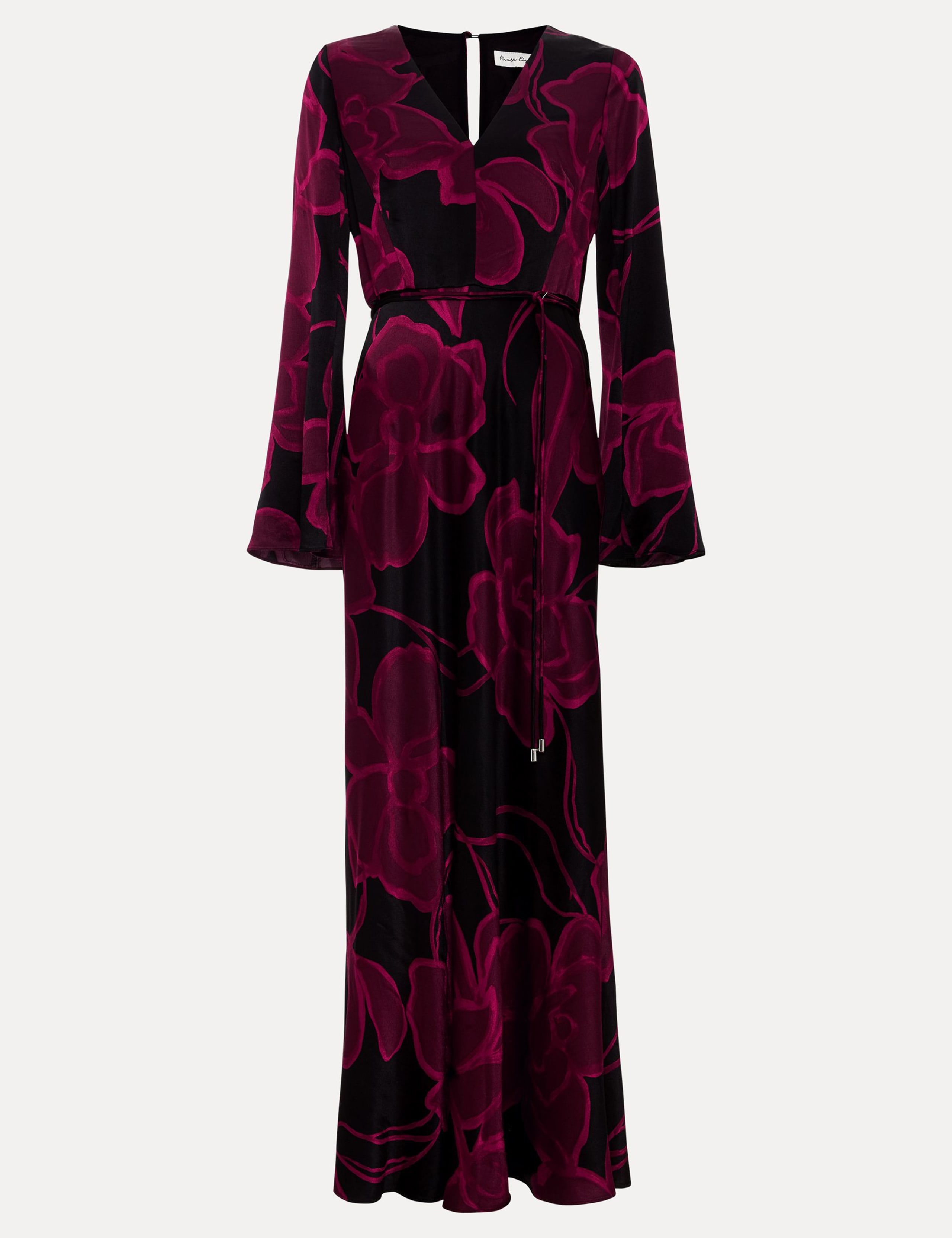 Floral V-Neck Maxi Waisted Dress 2 of 9