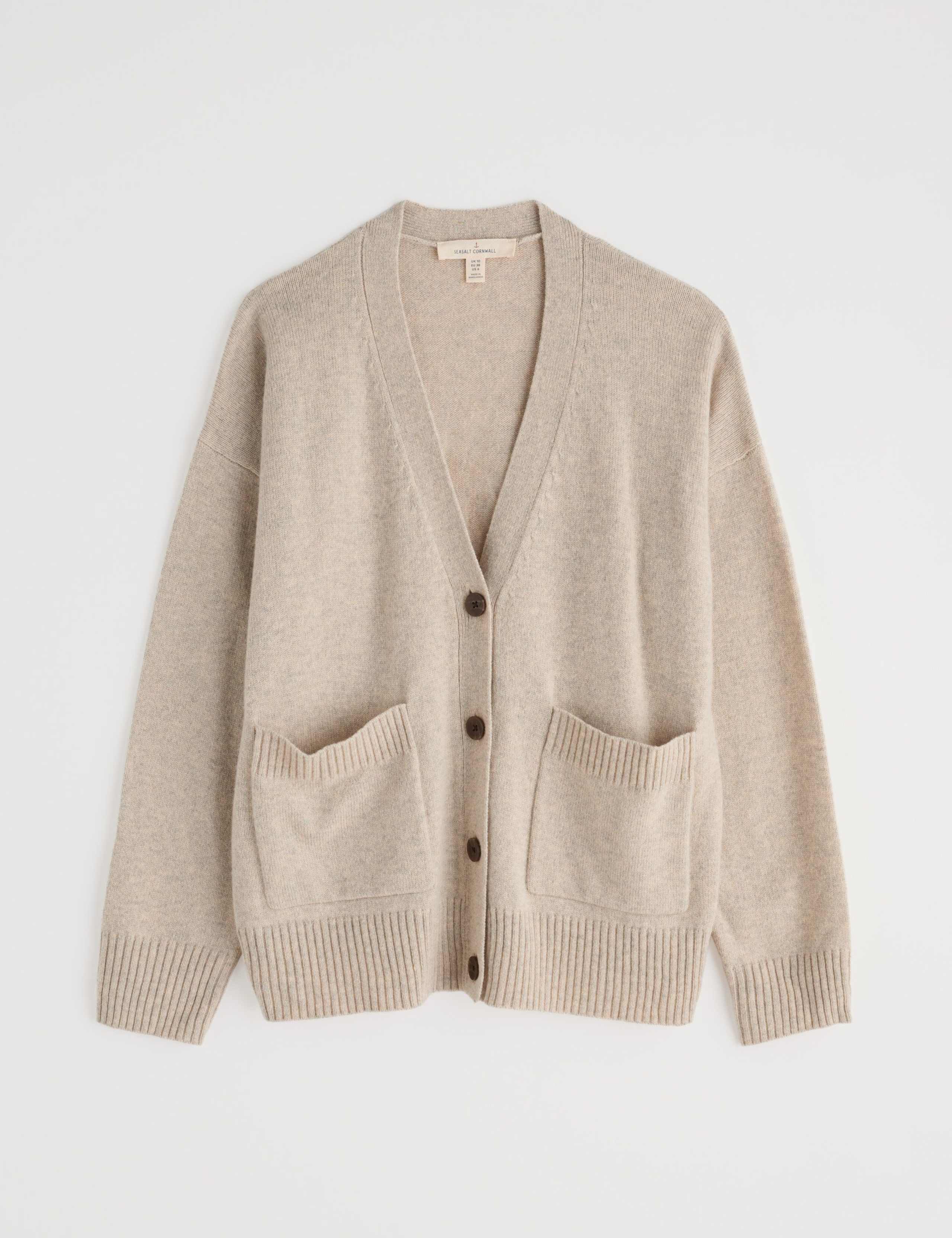 Merino Wool Rich V-Neck Relaxed Cardigan 2 of 5