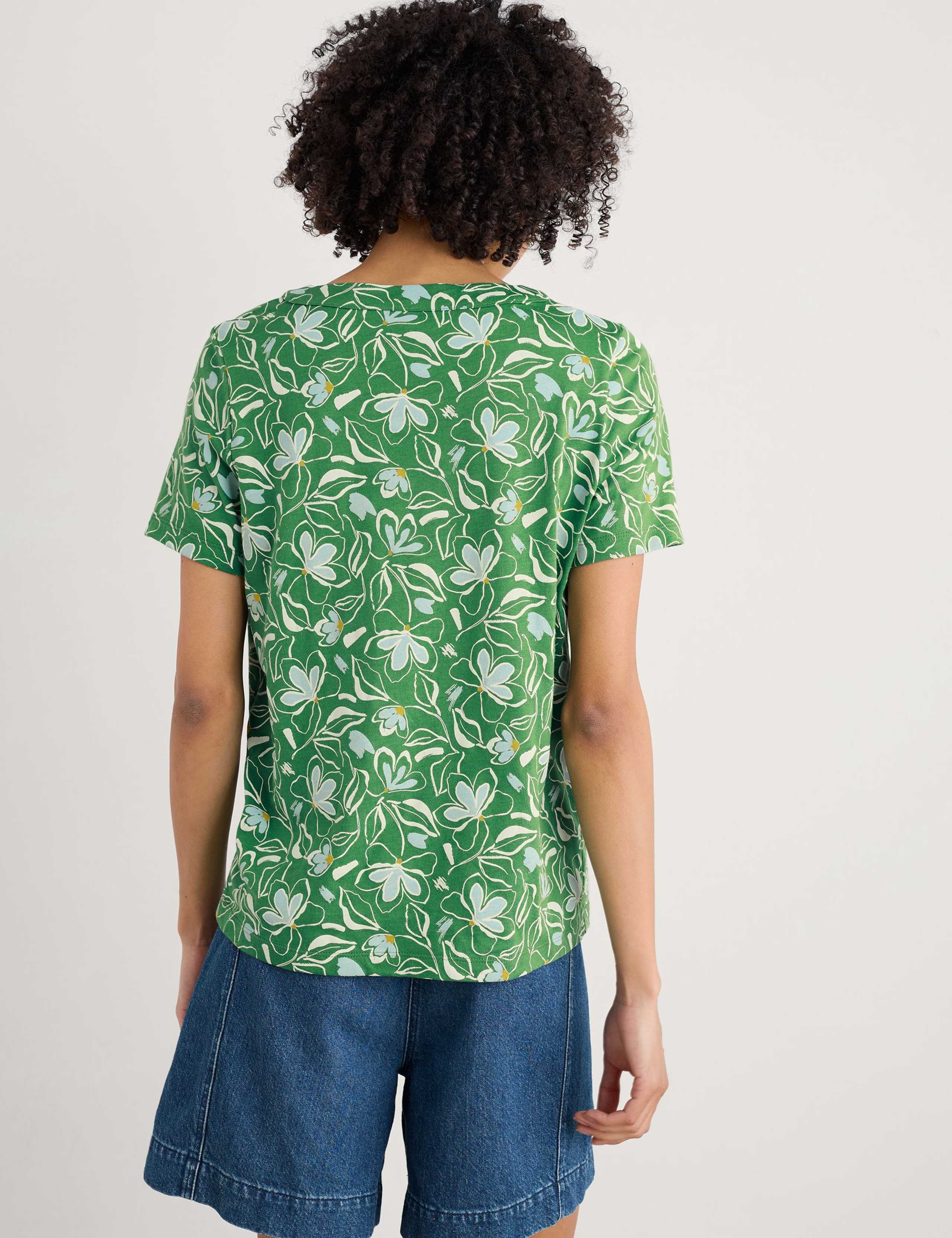 Cotton Modal Blend Floral V-Neck Top 4 of 4