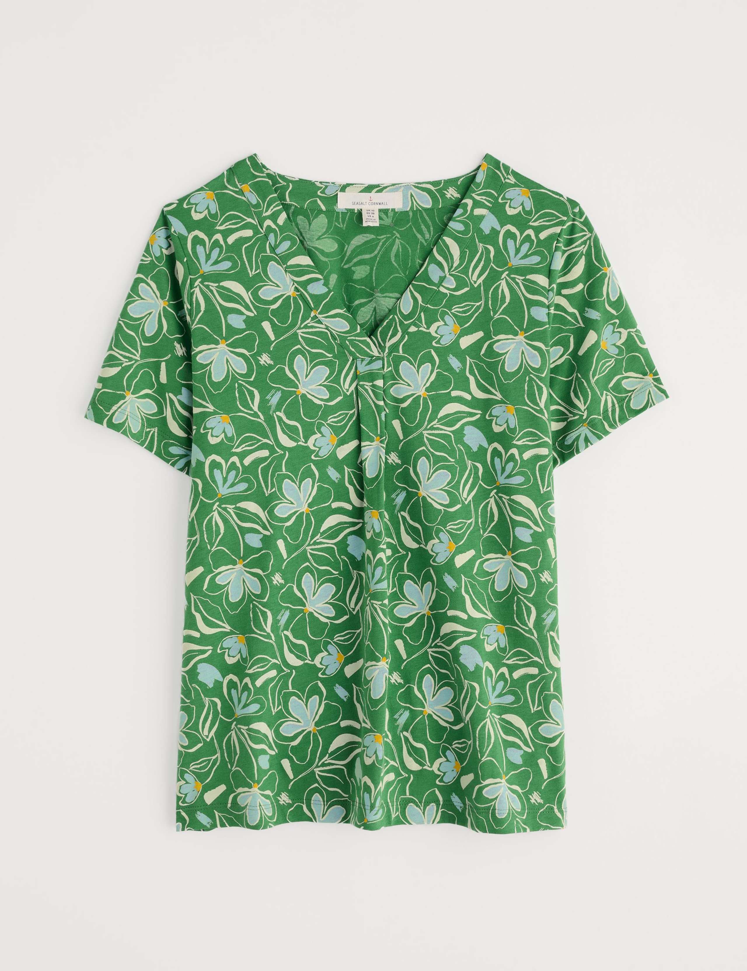 Cotton Modal Blend Floral V-Neck Top 2 of 4