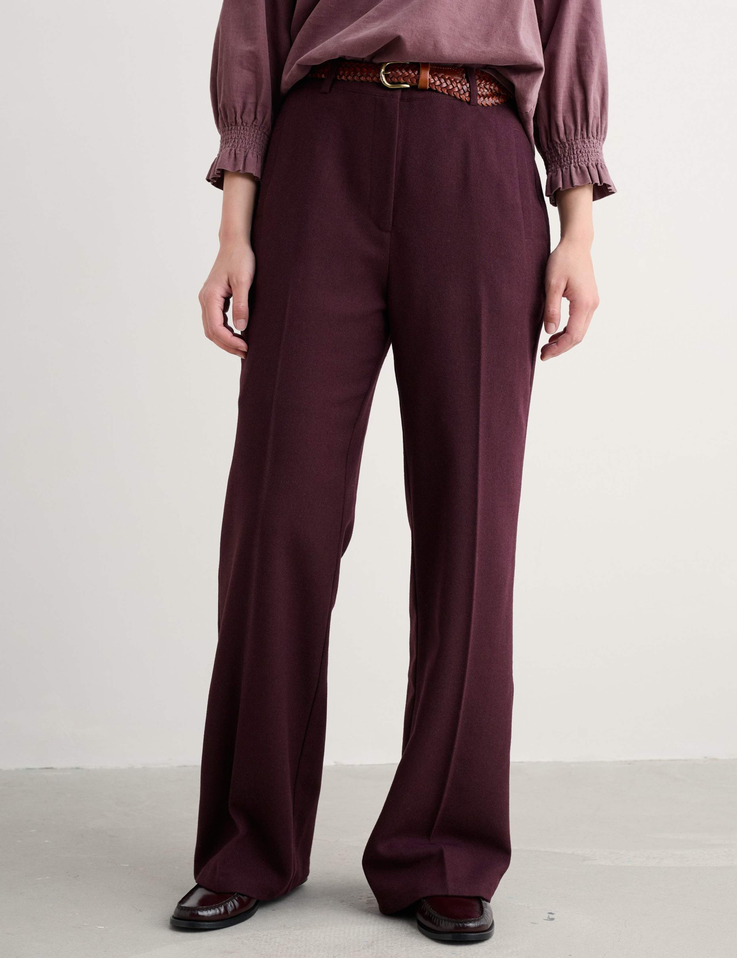 Wool Blend Straight Leg Trousers 3 of 5