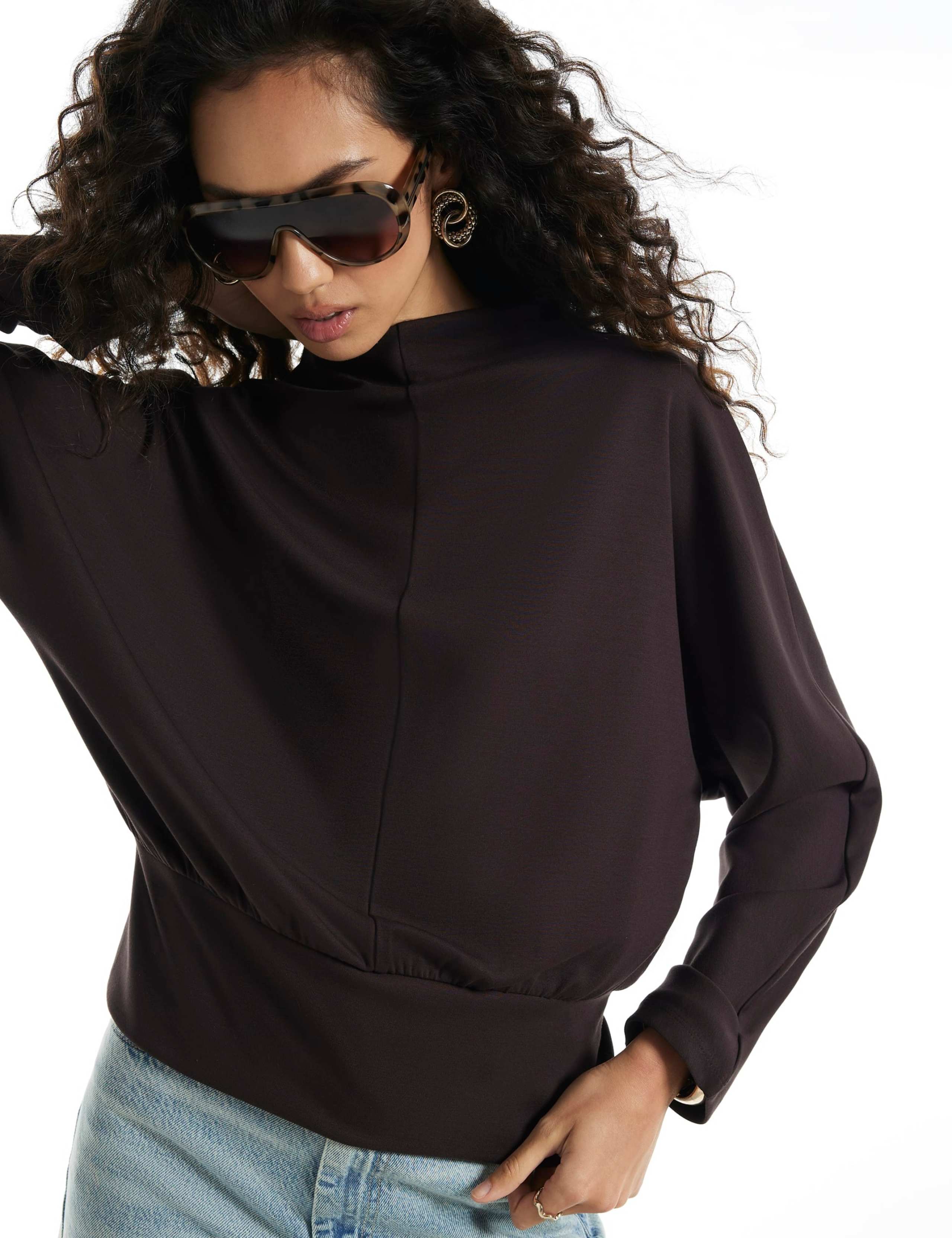 Pure Cotton High Neck Relaxed Fit Sweatshirt 1 of 4