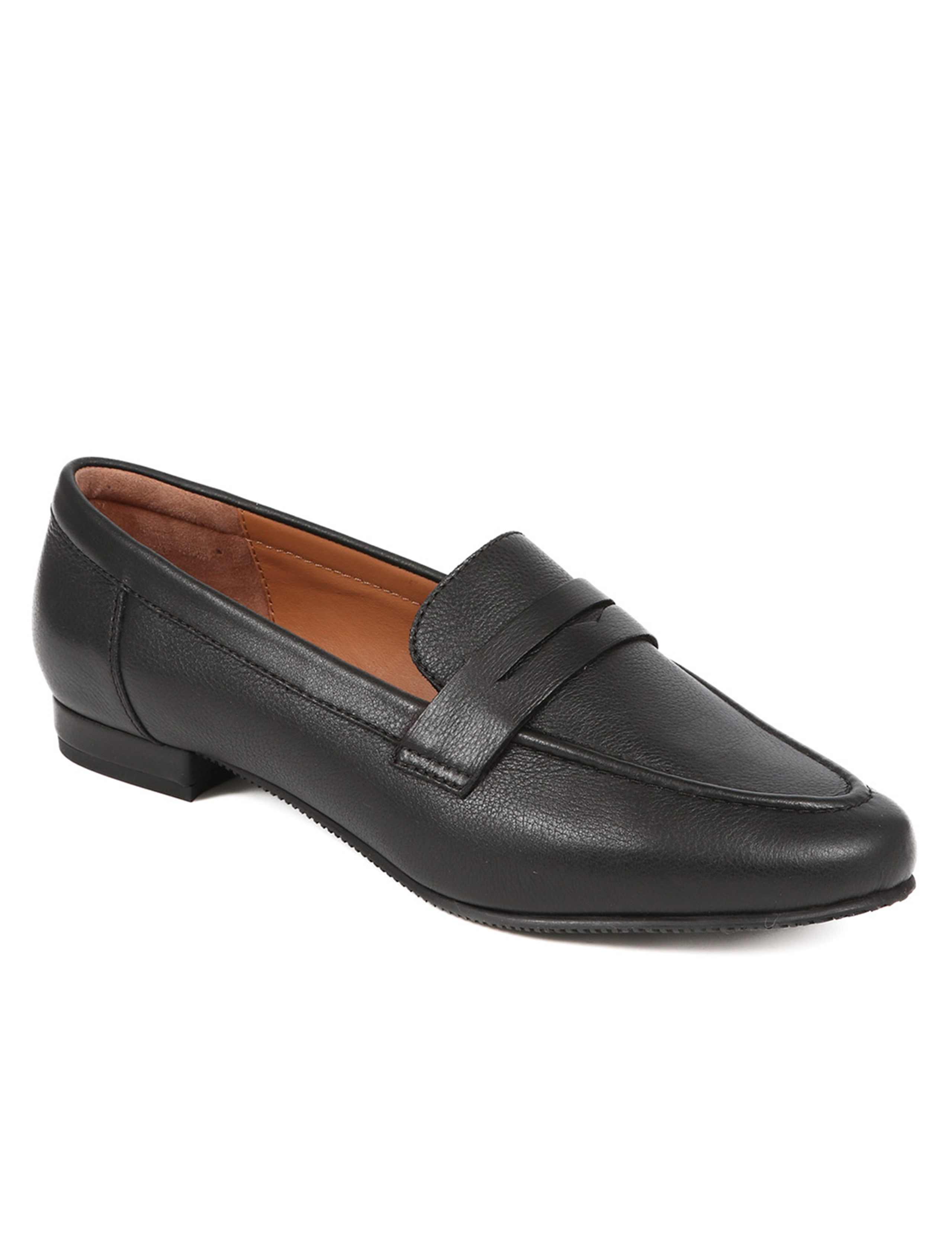 Wide Fit Leather Flat Loafers 5 of 7